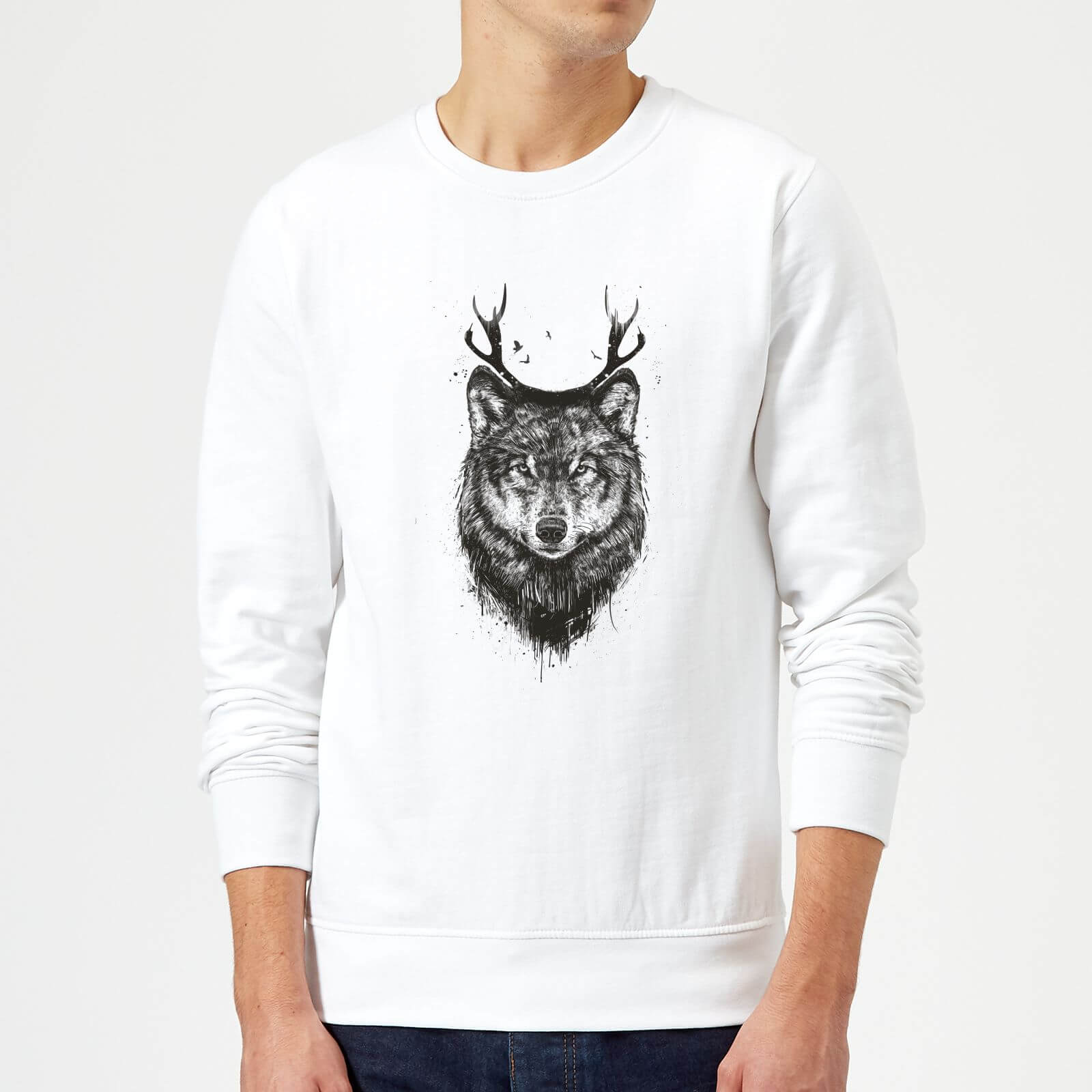 Balazs Solti Wolf Sweatshirt - White - S - White