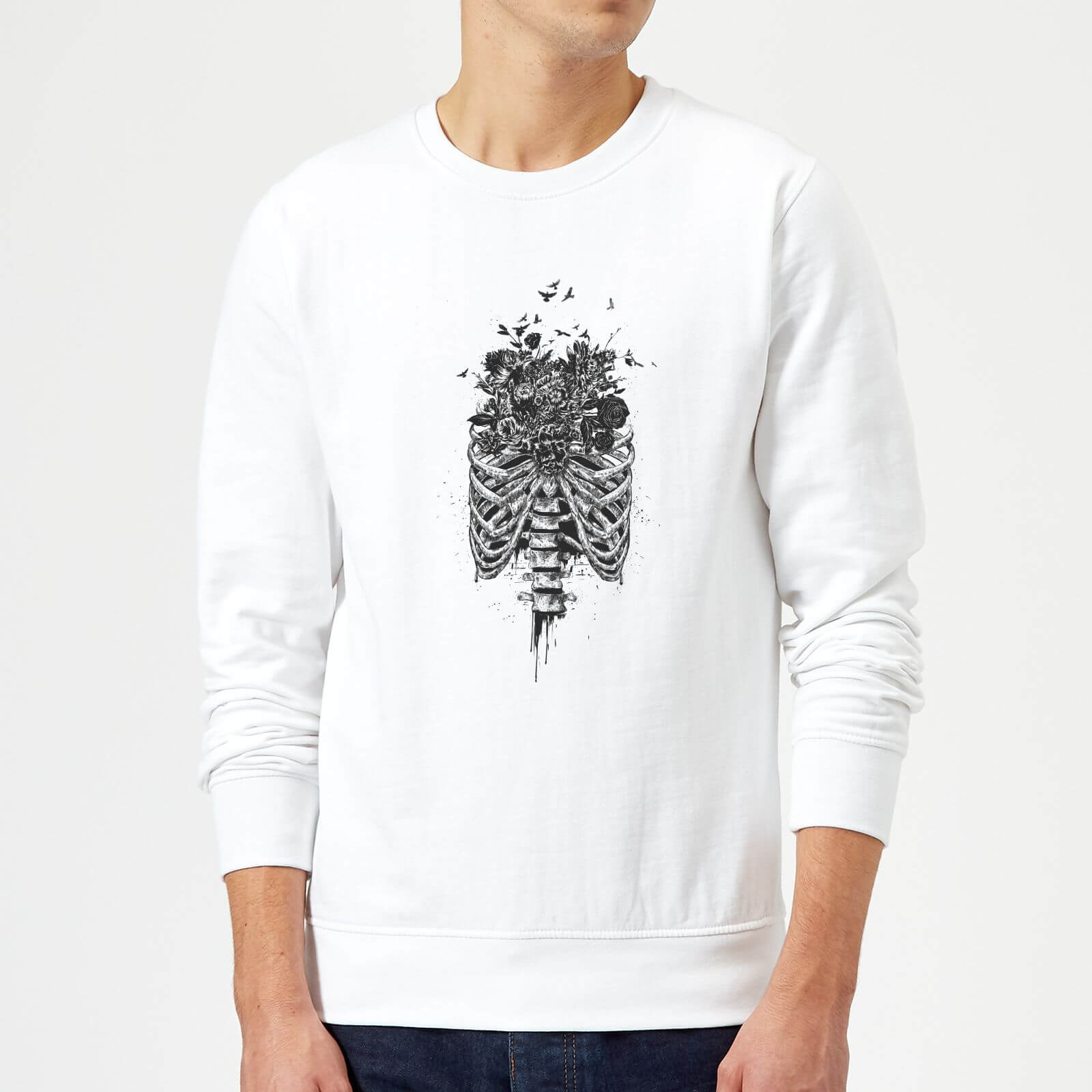 Balazs Solti Ribcage And Flowers Sweatshirt - White - S - White