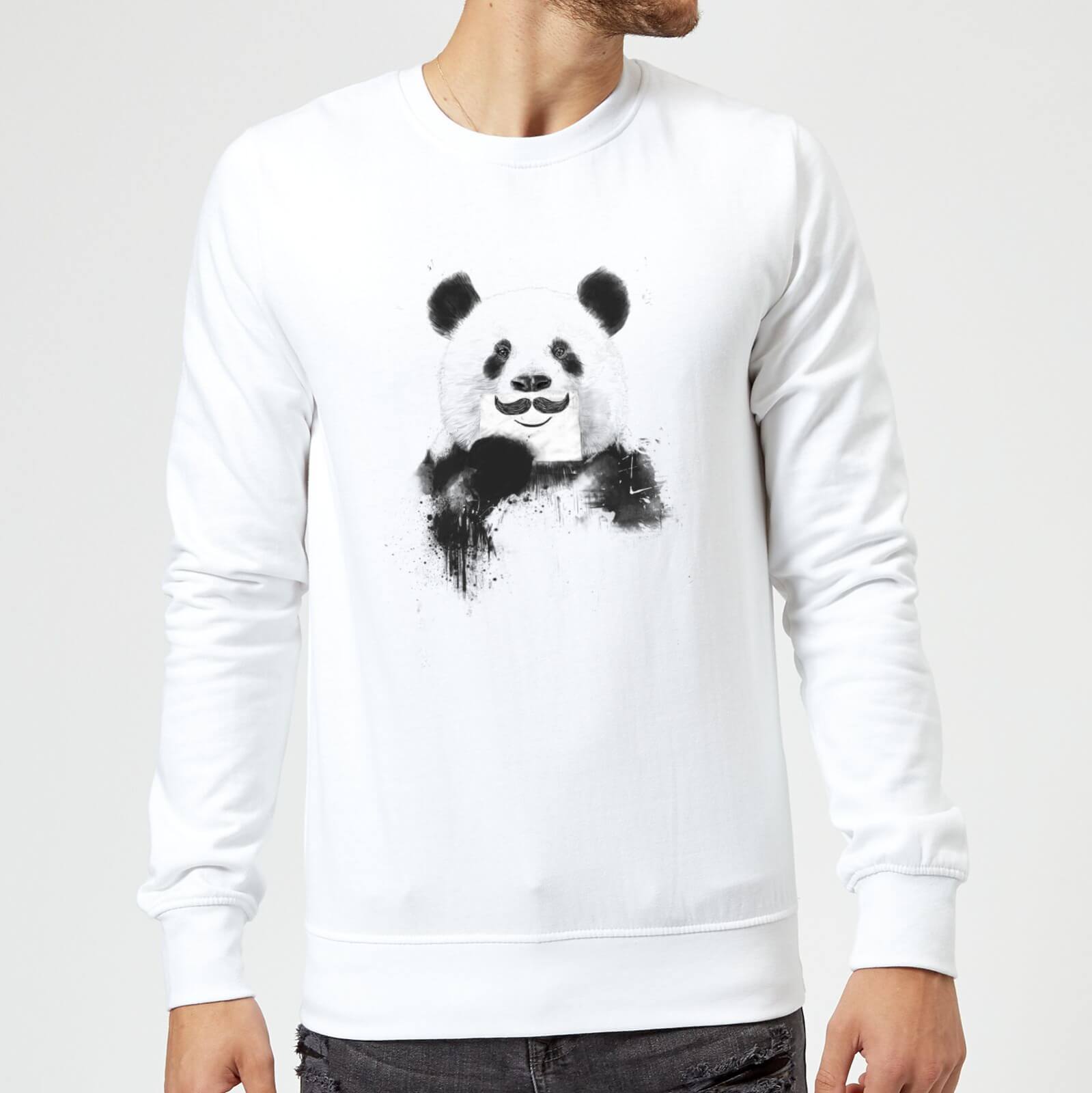Balazs Solti Moustache And Panda Sweatshirt - White - S - White