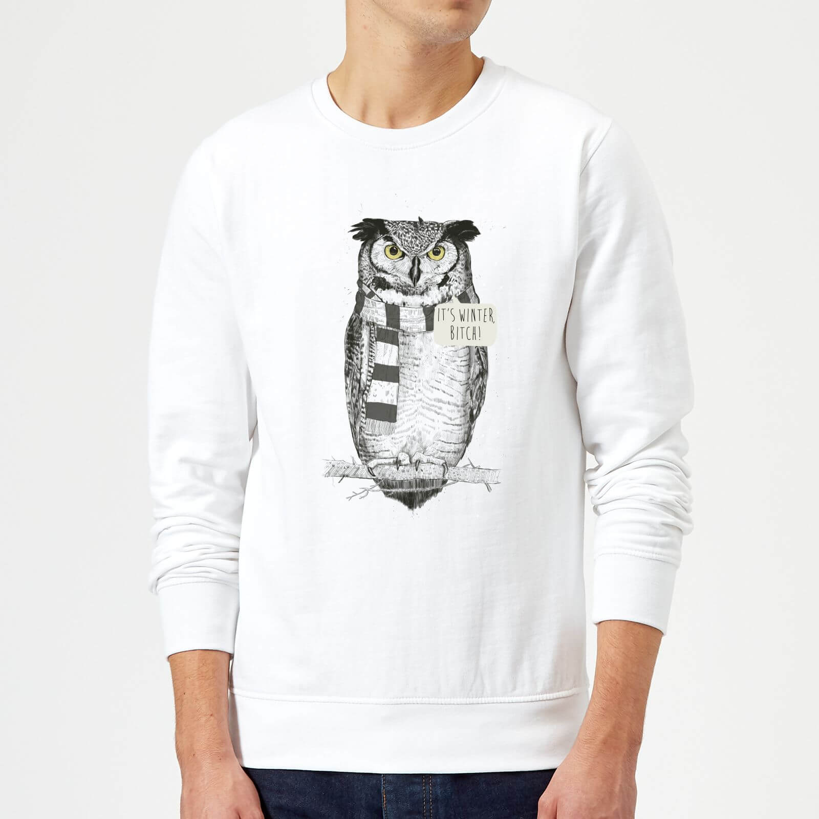 Balazs Solti It's Winter, Bitch! Sweatshirt - White - S - White