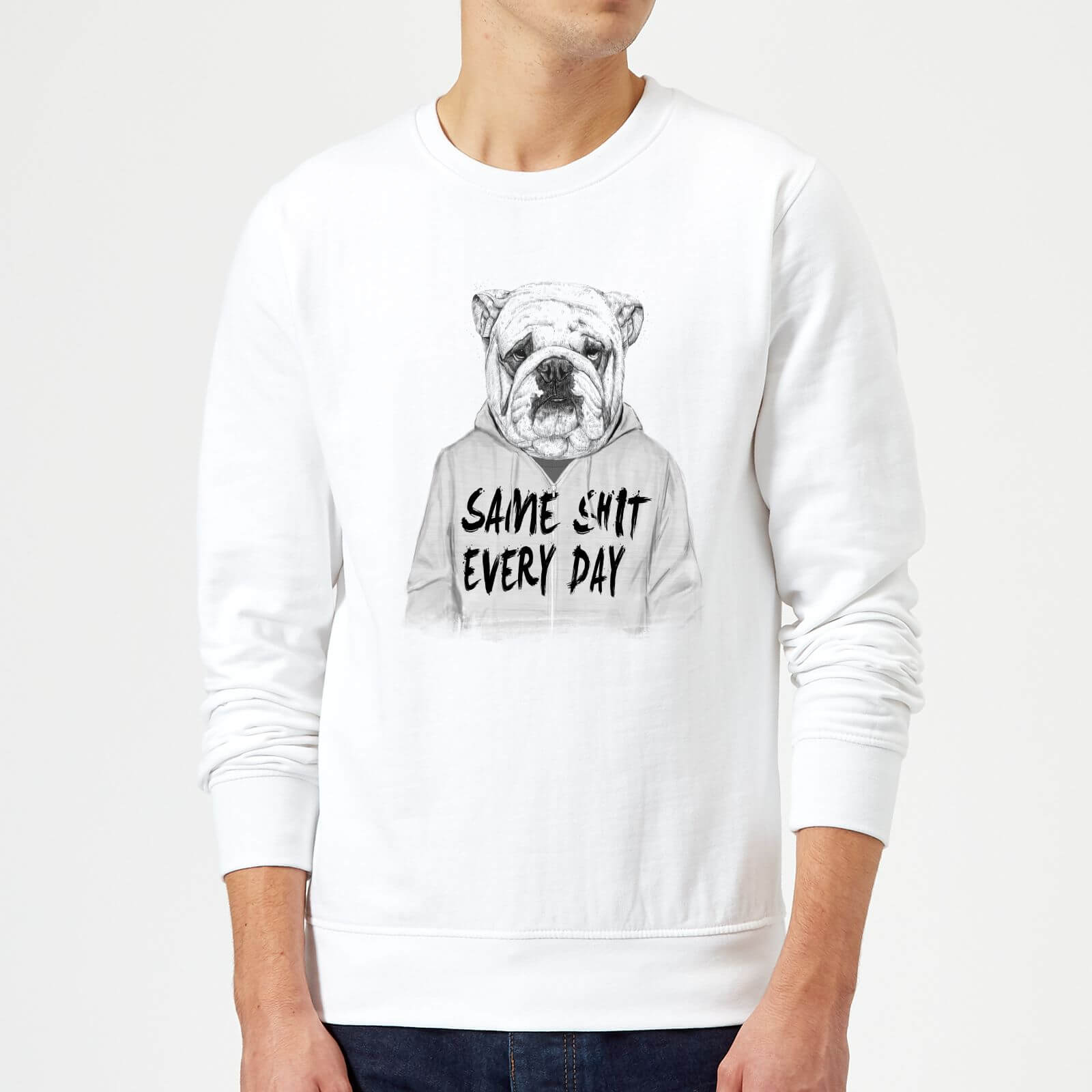 Balazs Solti Same Shit Every Day Sweatshirt - White - S - White