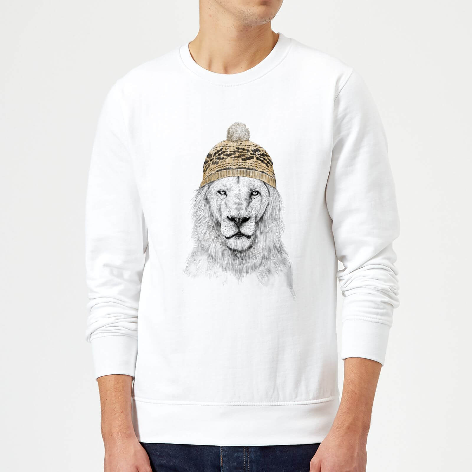 Balazs Solti Lion With Hat Sweatshirt - White - S - White
