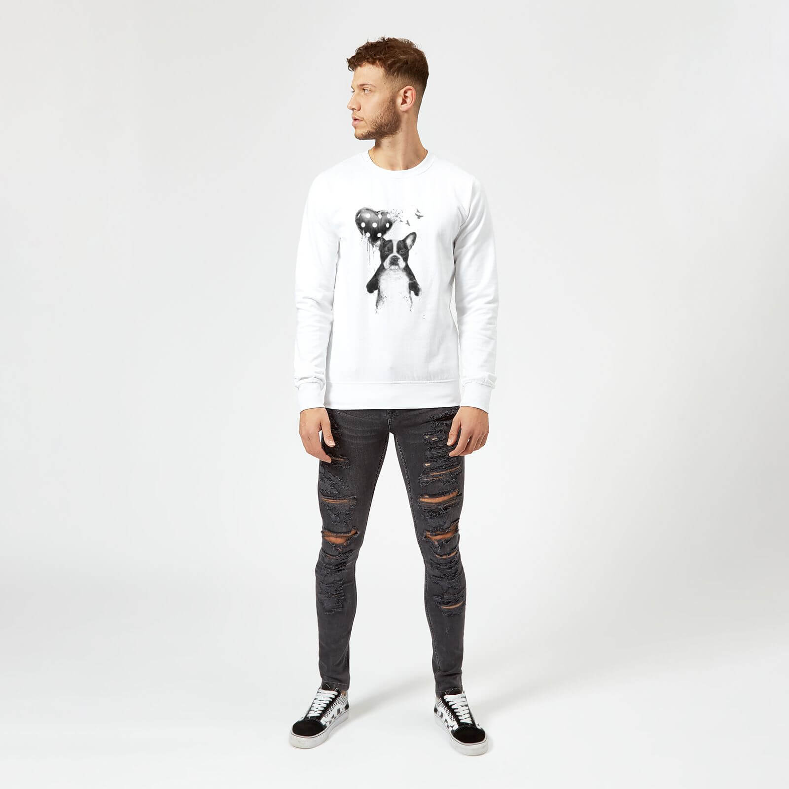 Balazs Solti Bulldog And Balloon Sweatshirt - White - S - White
