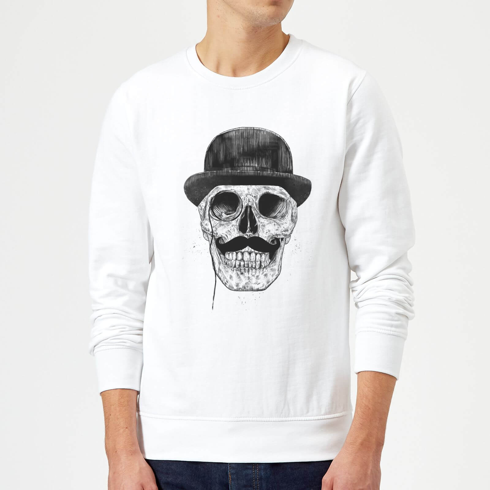 Balazs Solti Monocle Skull Sweatshirt - White - S - White