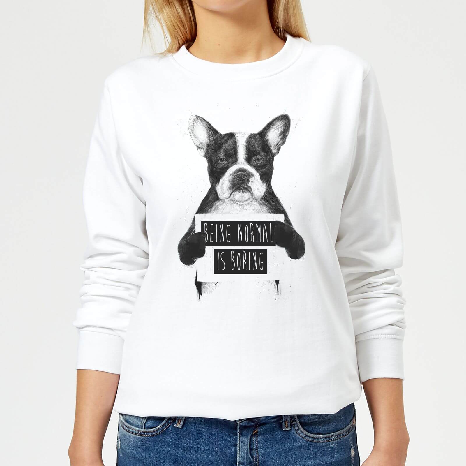 Being Normal Is Boring Women's Sweatshirt - White - XS - White