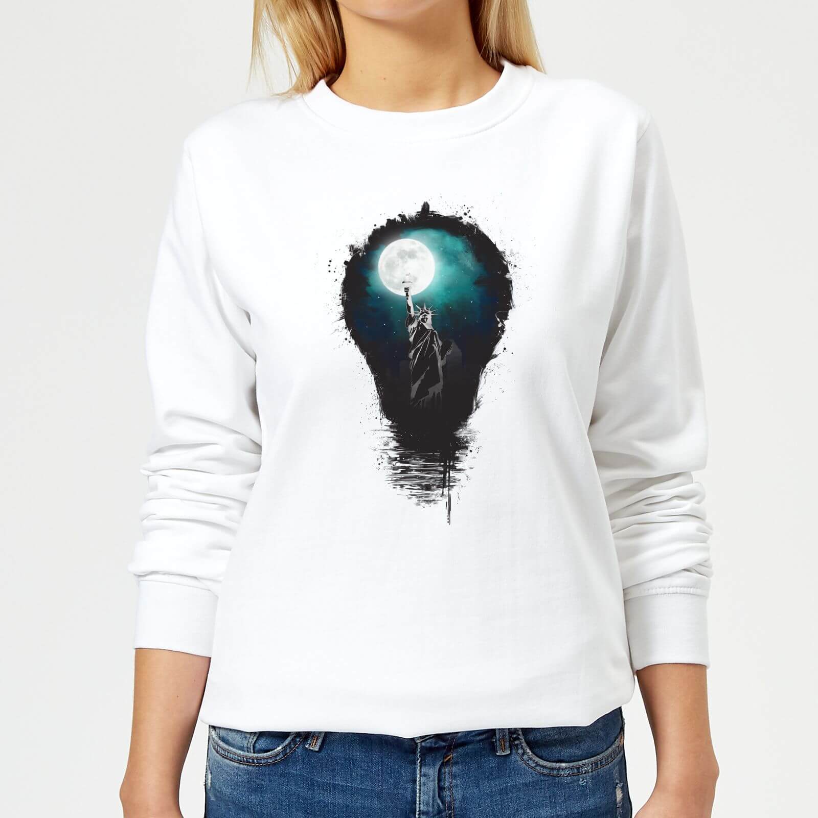 NYC Moon Women's Sweatshirt - White - XS - White