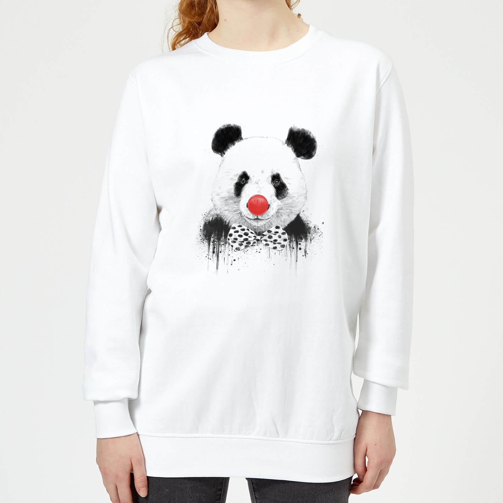 Red Nosed Panda Women's Sweatshirt - White - S - White