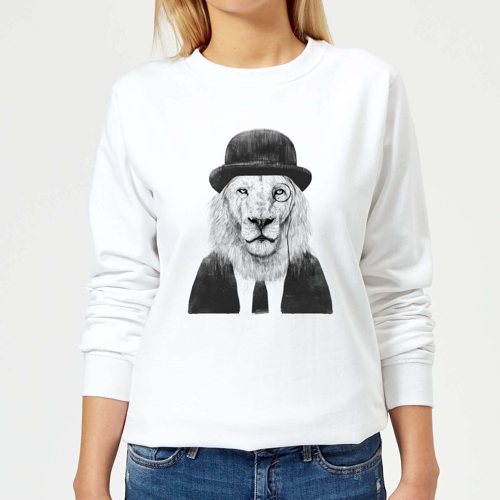 Monocle Lion Women's Sweatshirt - White - XS - White