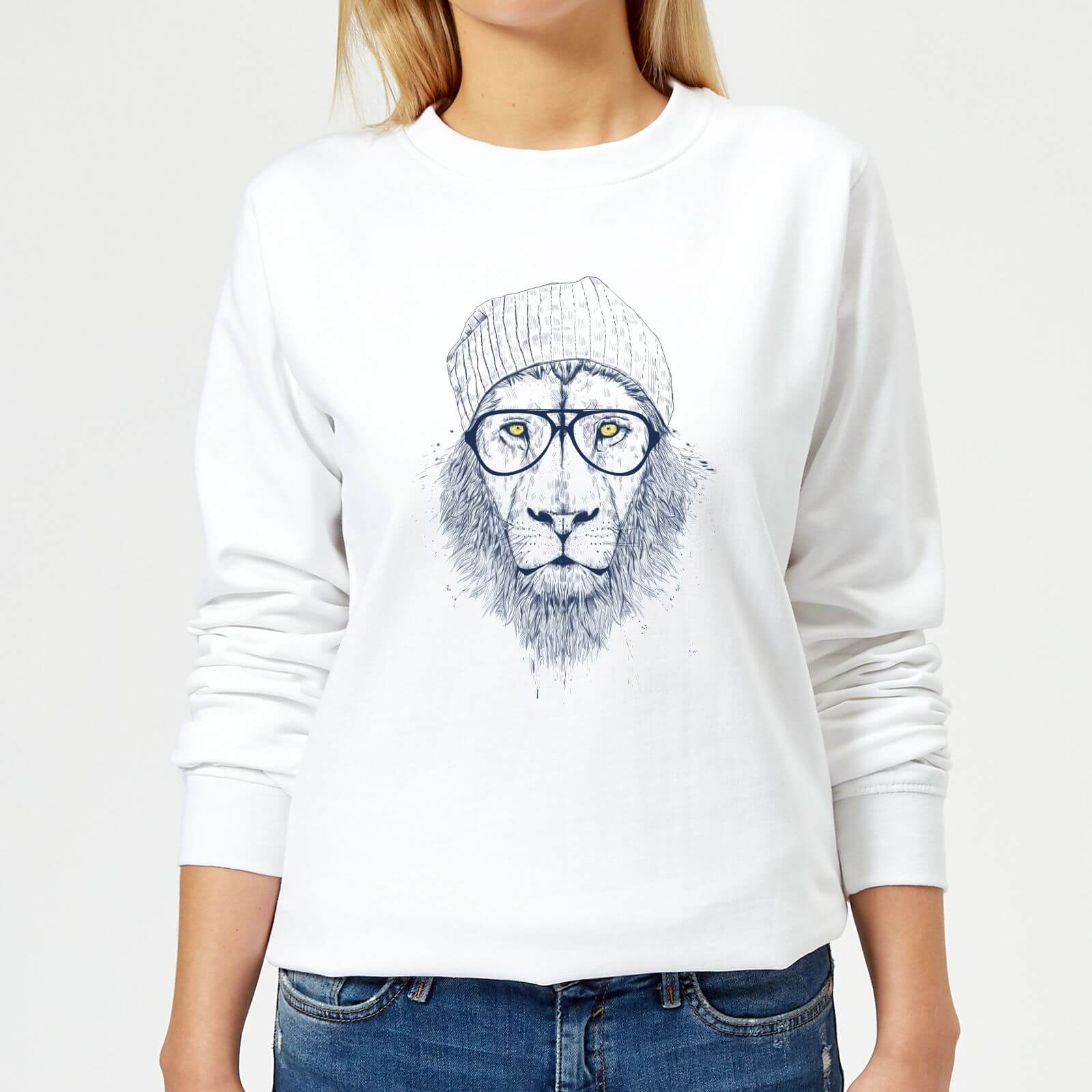 Lion Women's Sweatshirt - White - XS - White
