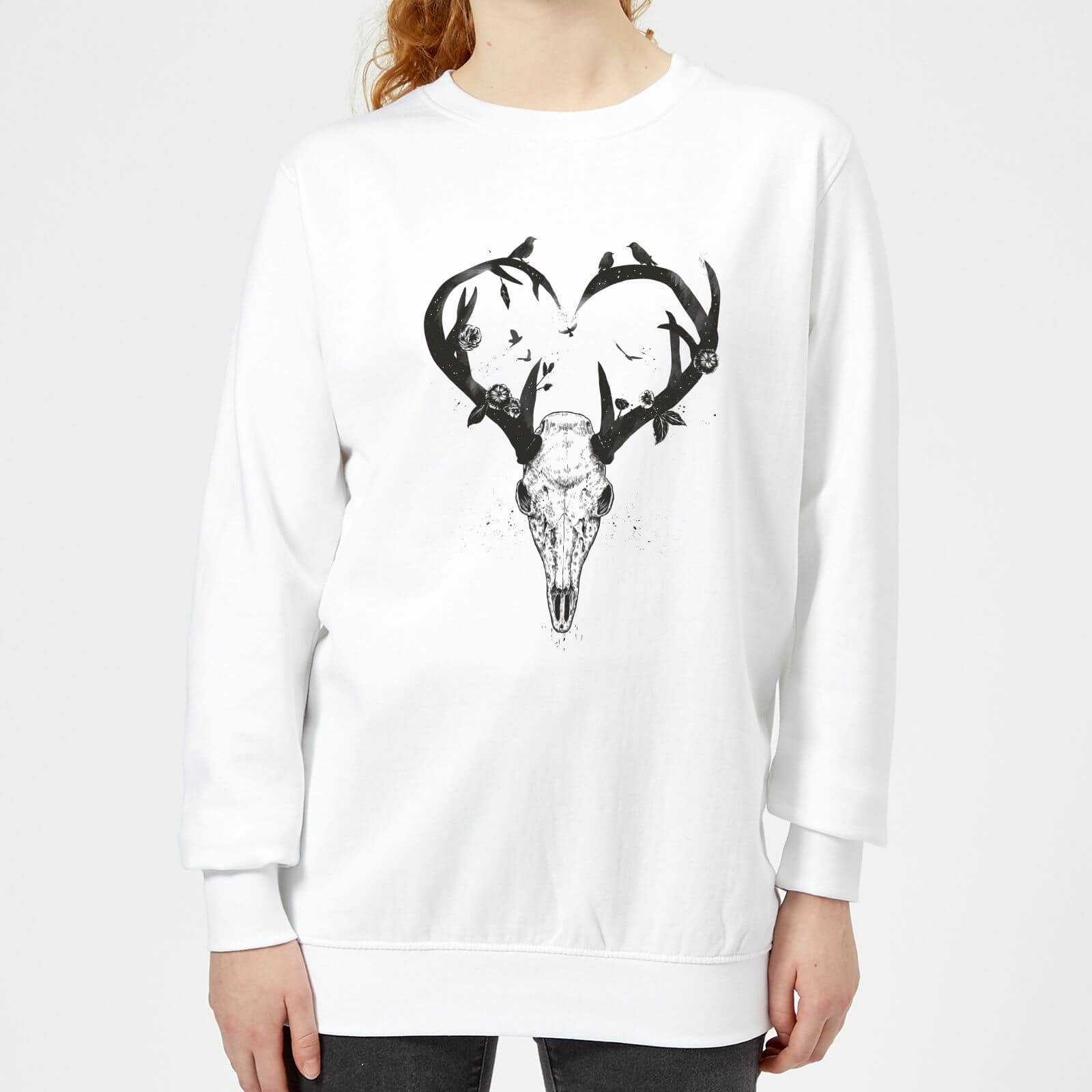 Antlers Women's Sweatshirt - White - XS - White
