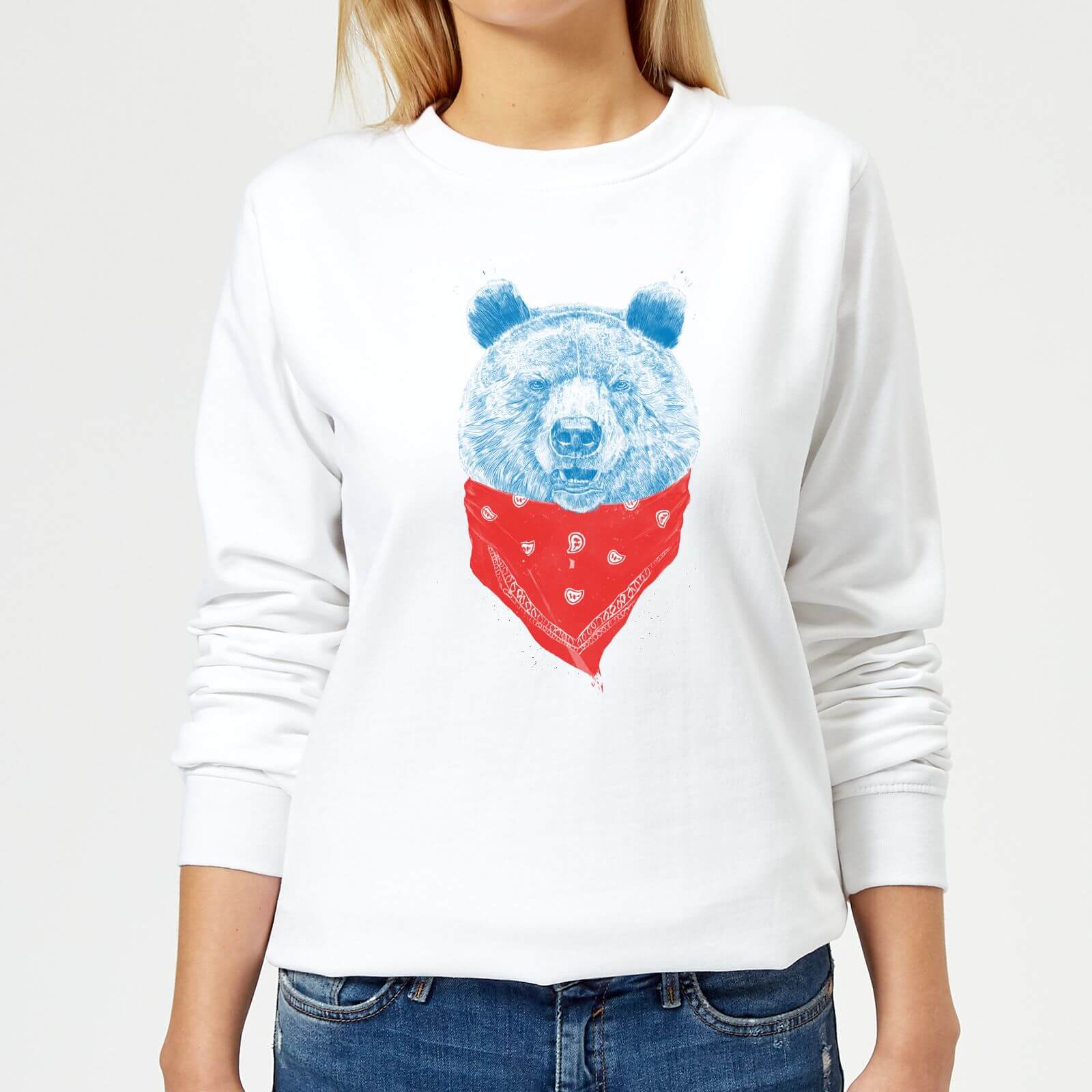 Bandana Panda Women's Sweatshirt - White - XS - White