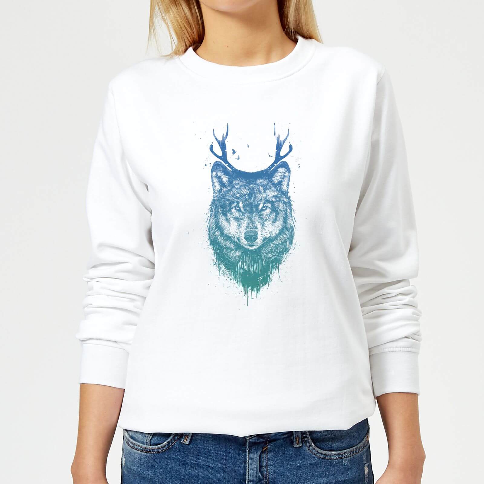 Wolf Women's Sweatshirt - White - XS - White