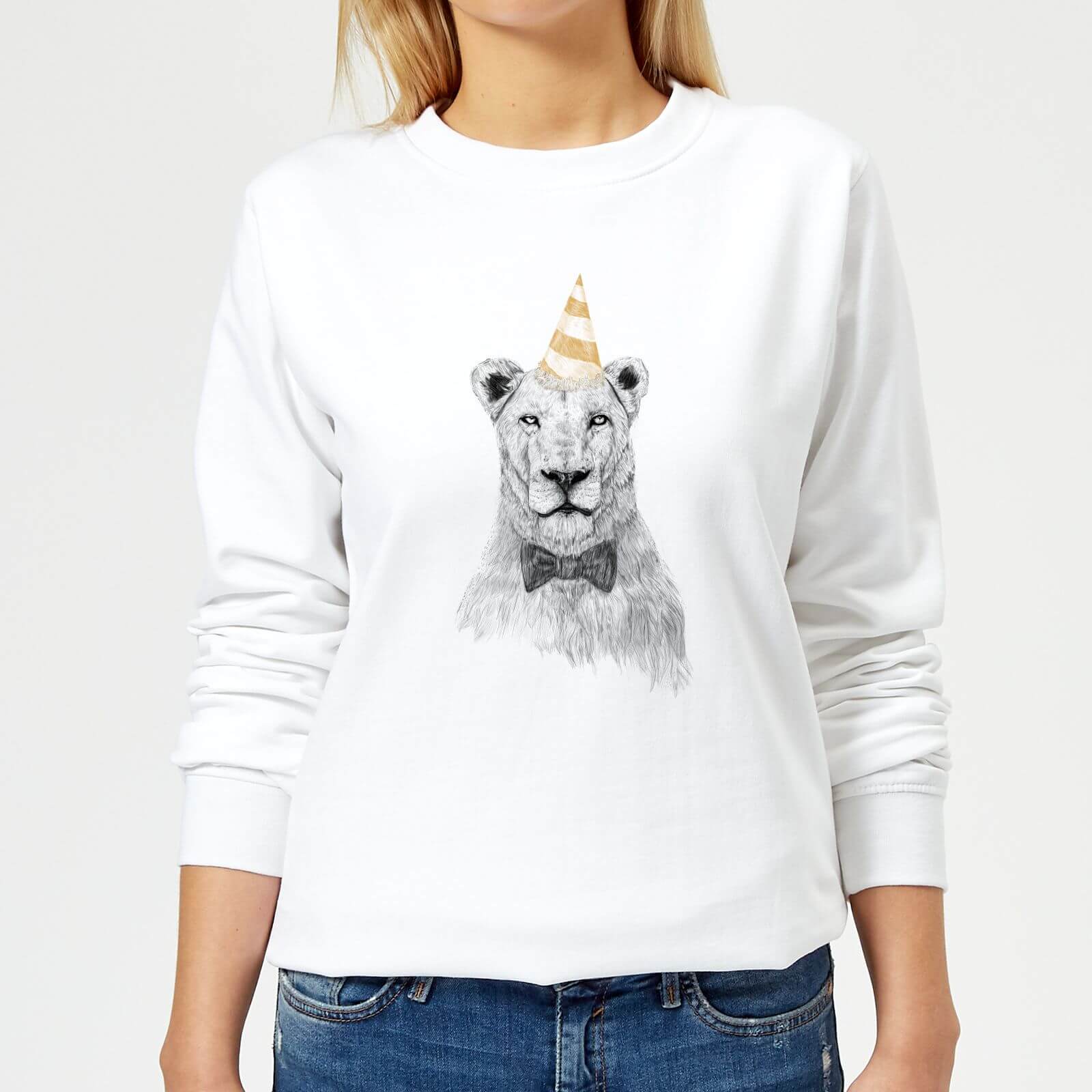 Party Lion Women's Sweatshirt - White - XS - White