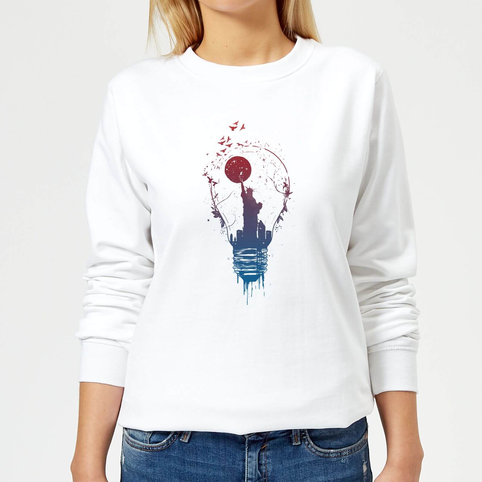NYC Moon Women's Sweatshirt - White - XS - White