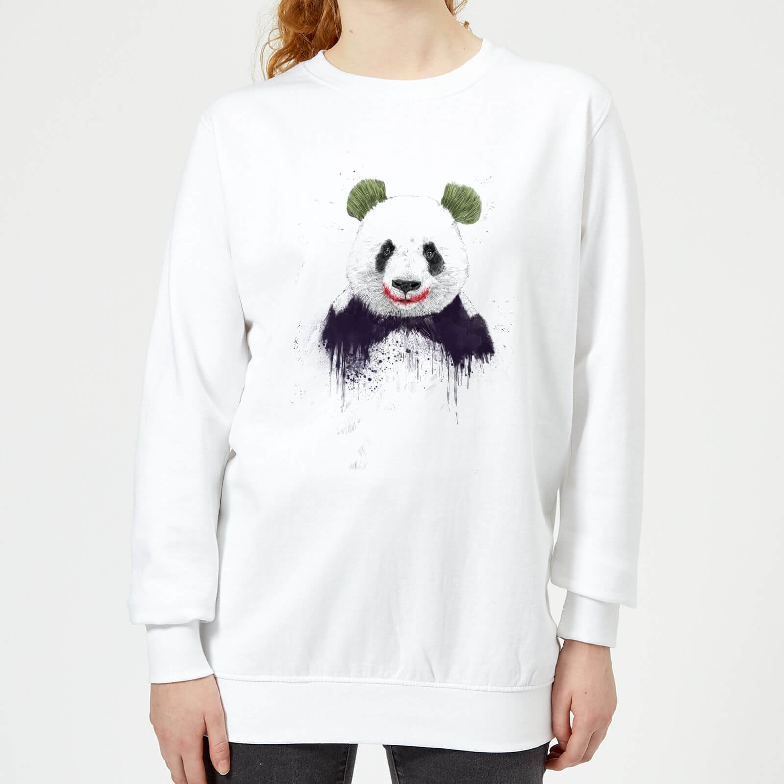 Joker Panda Women's Sweatshirt - White - XS - White