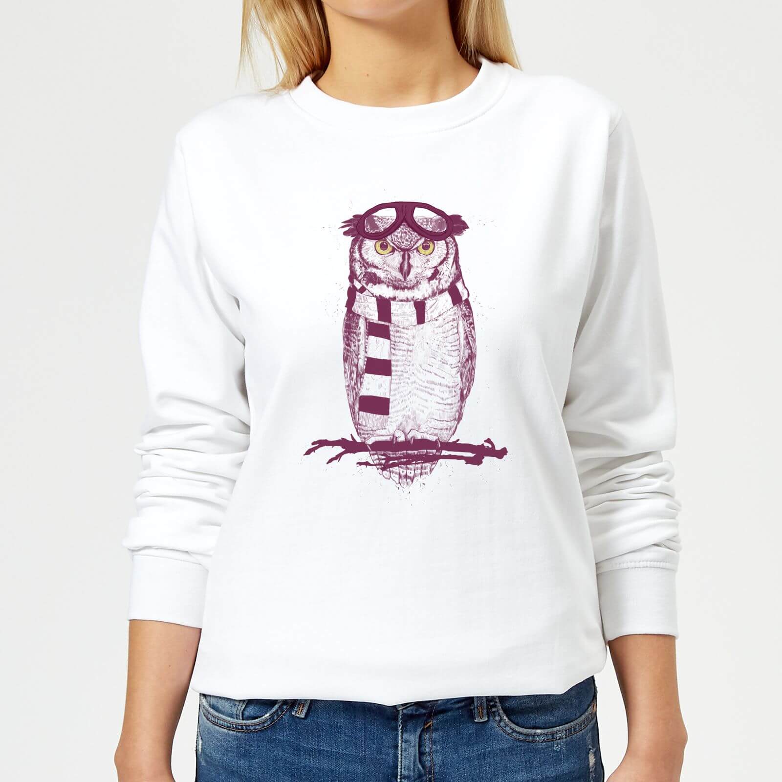 Winter Owl Women's Sweatshirt - White - XS - White