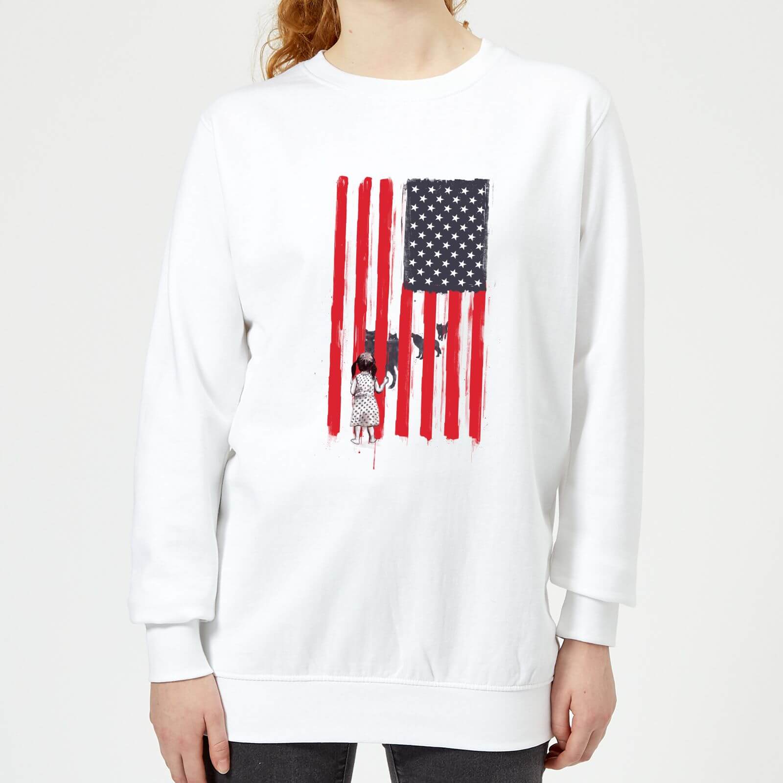 USA Cage Women's Sweatshirt - White - XS - White