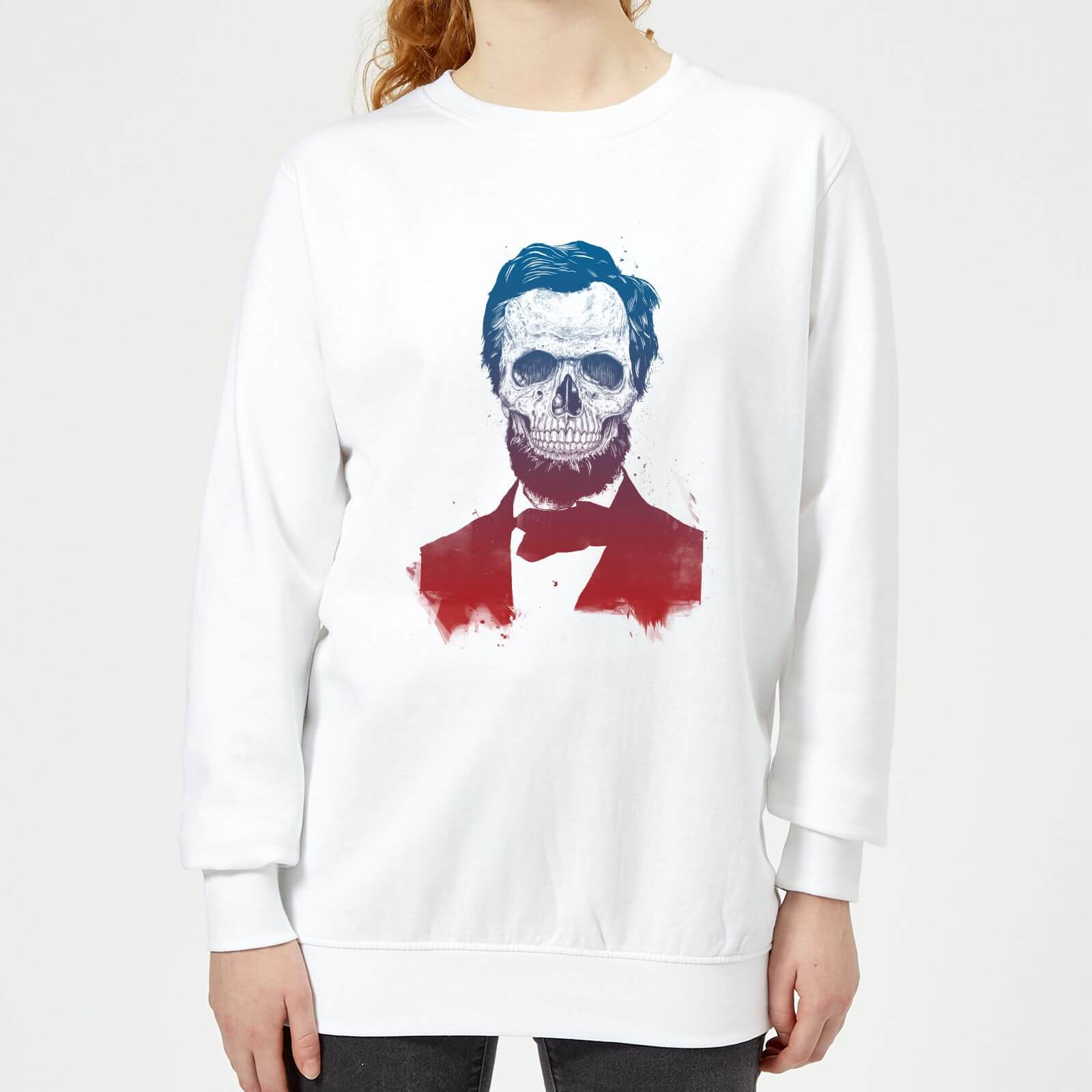 Suited And Booted Skull Women's Sweatshirt - White - XS - White