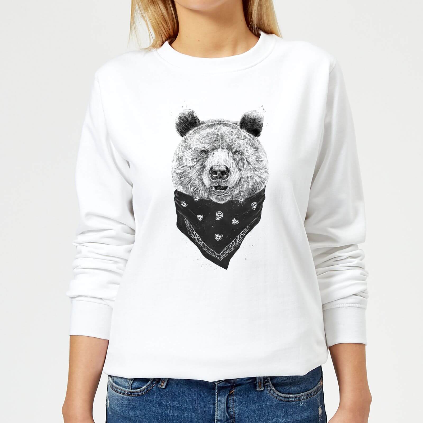 Bandana Panda Women's Sweatshirt - White - XS - White