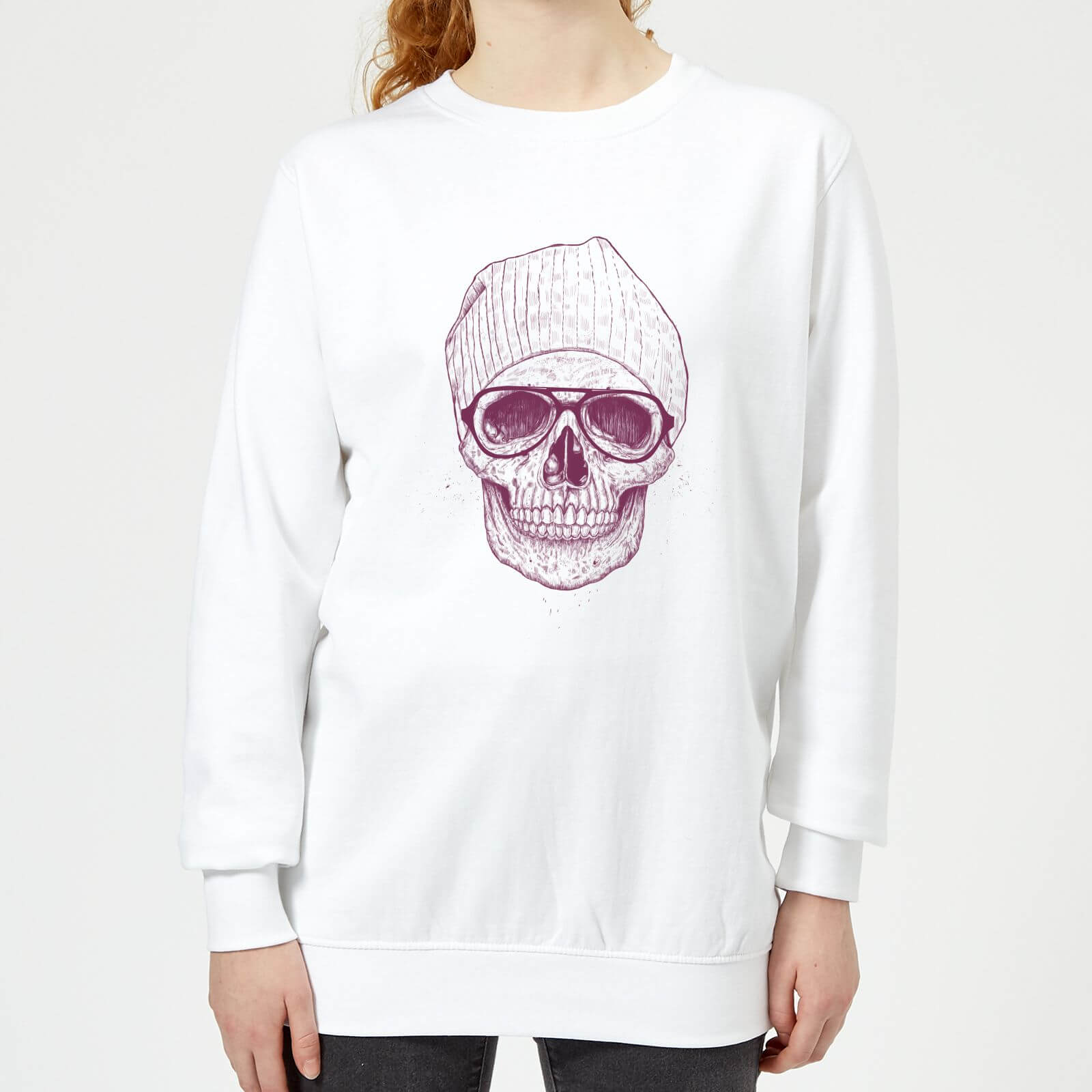 Skull Women's Sweatshirt - White - XS - White