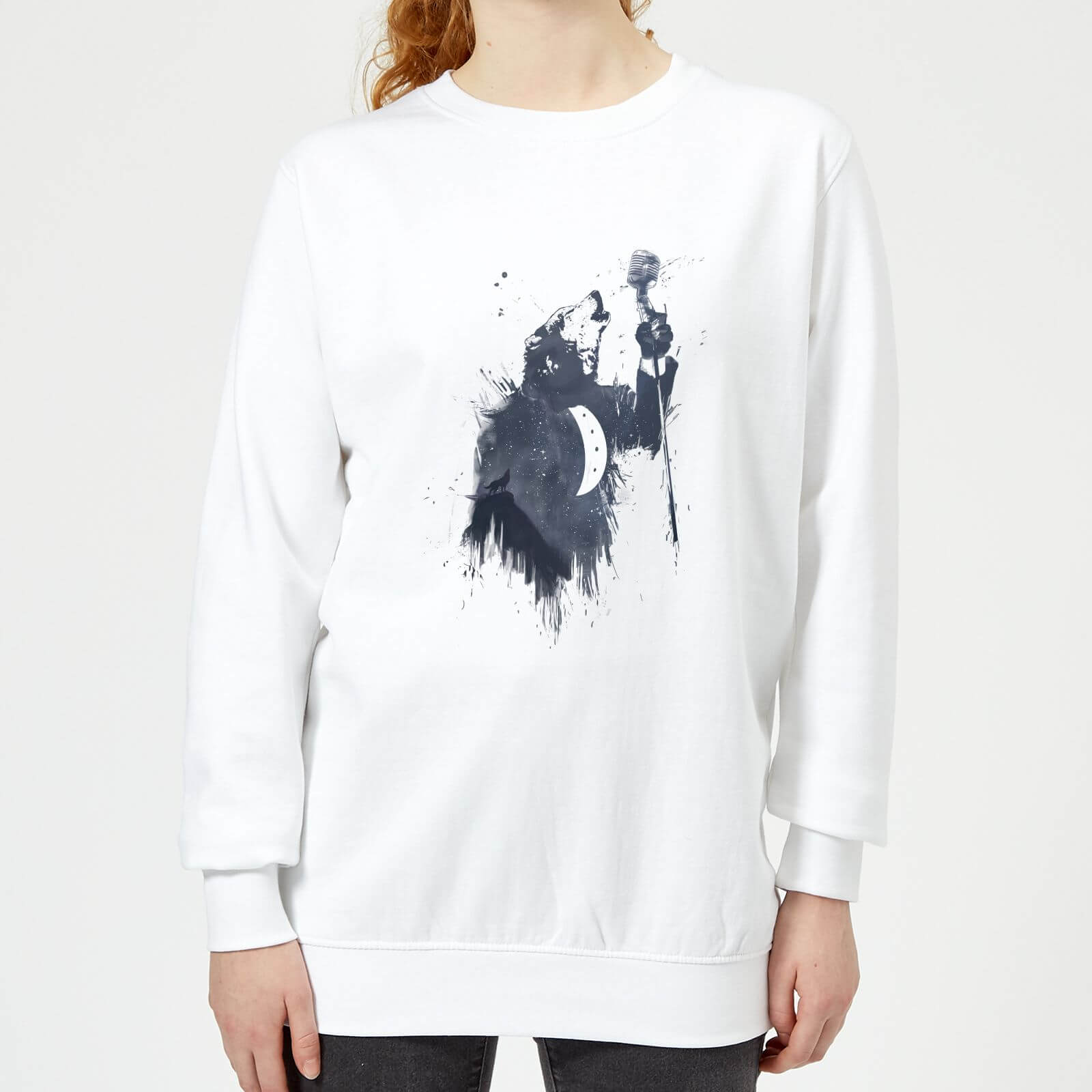 Singing Wolf Women's Sweatshirt - White - XS - White