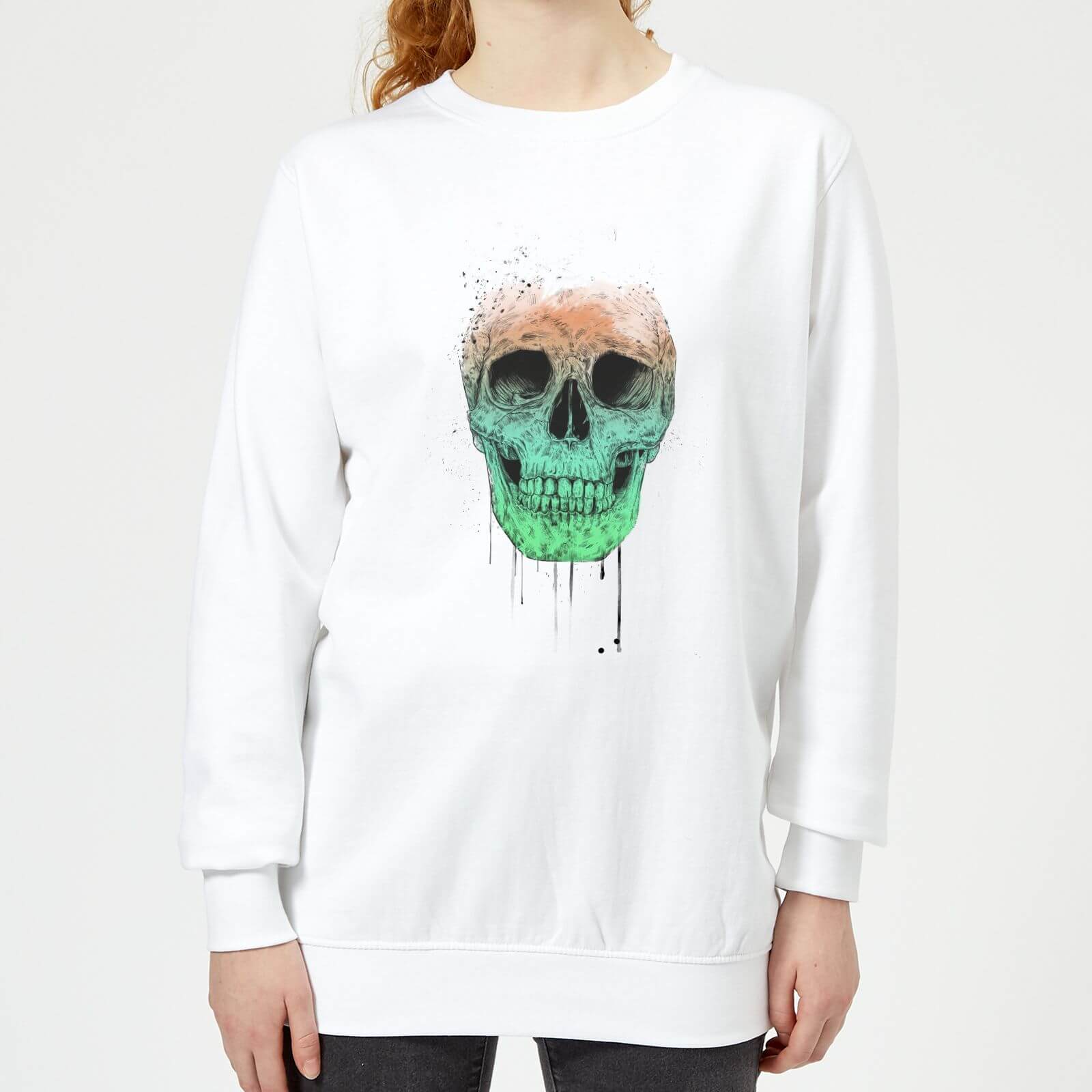 Skull Women's Sweatshirt - White - XS - White