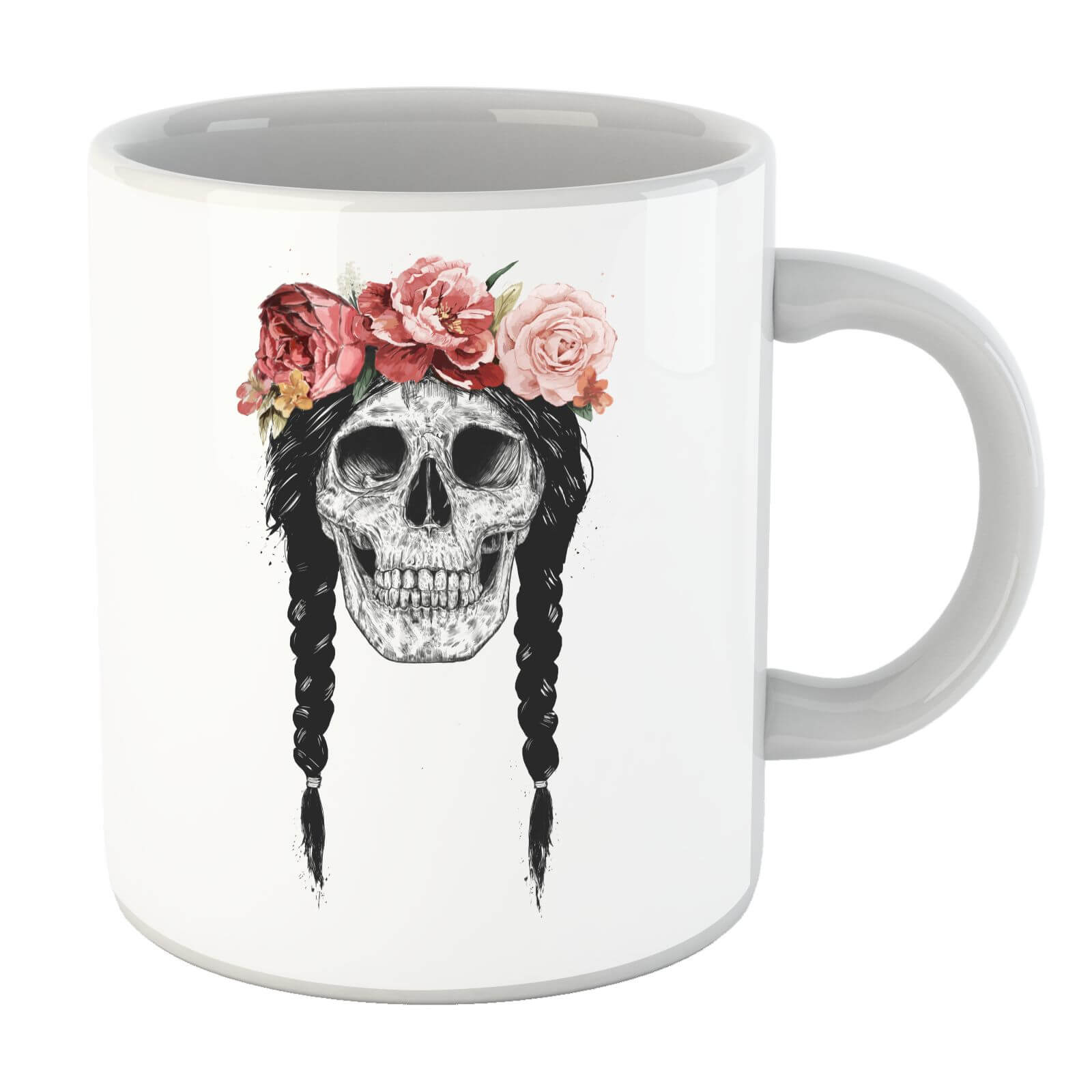 Balazs Solti Skull And Flowers Mug