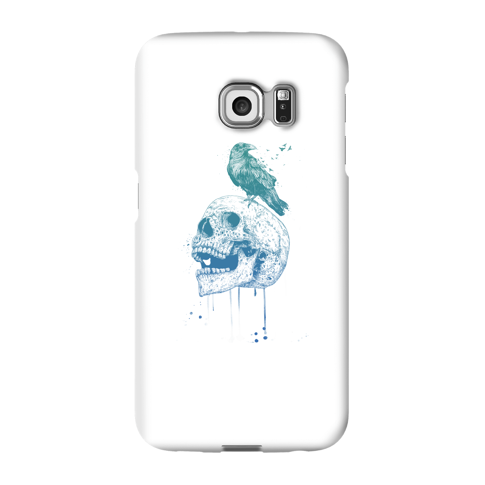 Balazs Solti Skull And Crow Phone Case for iPhone and Android - Samsung S6 Edge Plus - Snap Case - Matte
