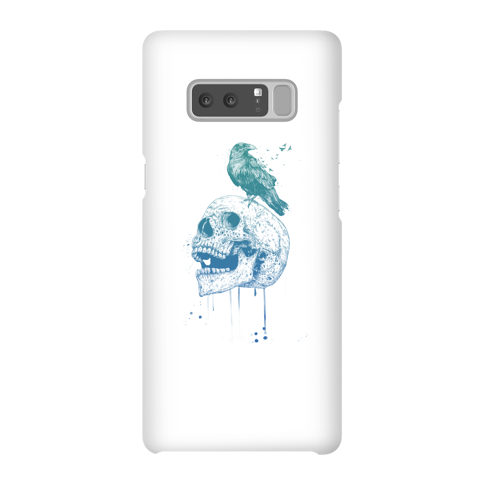 Balazs Solti Skull And Crow Phone Case for iPhone and Android - Samsung Note 8 - Snap Case - Matte