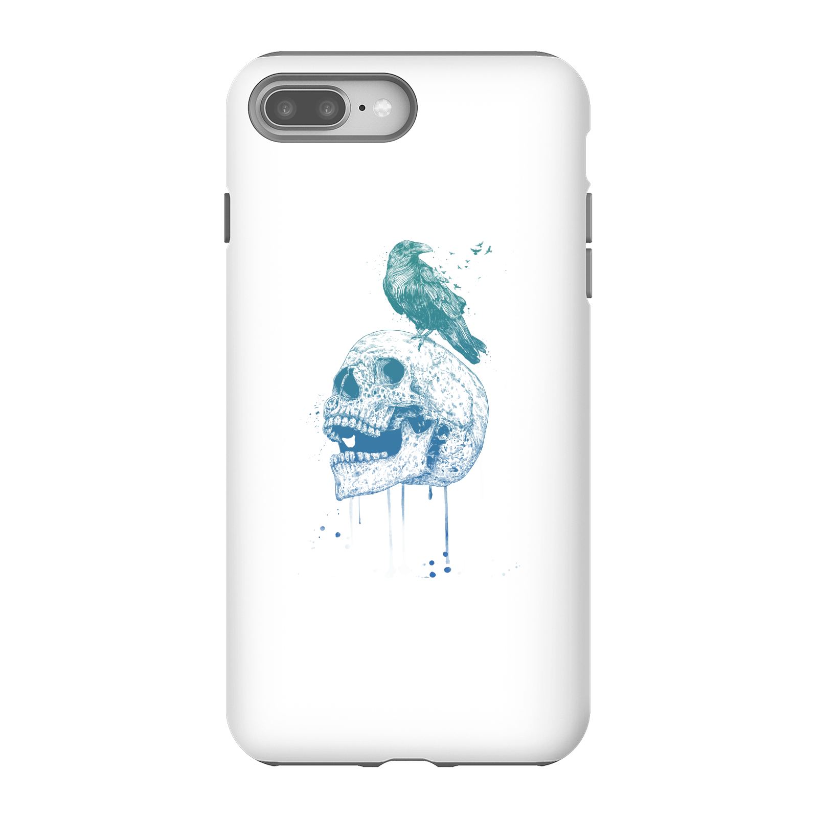 Balazs Solti Skull And Crow Phone Case for iPhone and Android - iPhone 8 Plus - Tough Case - Matte