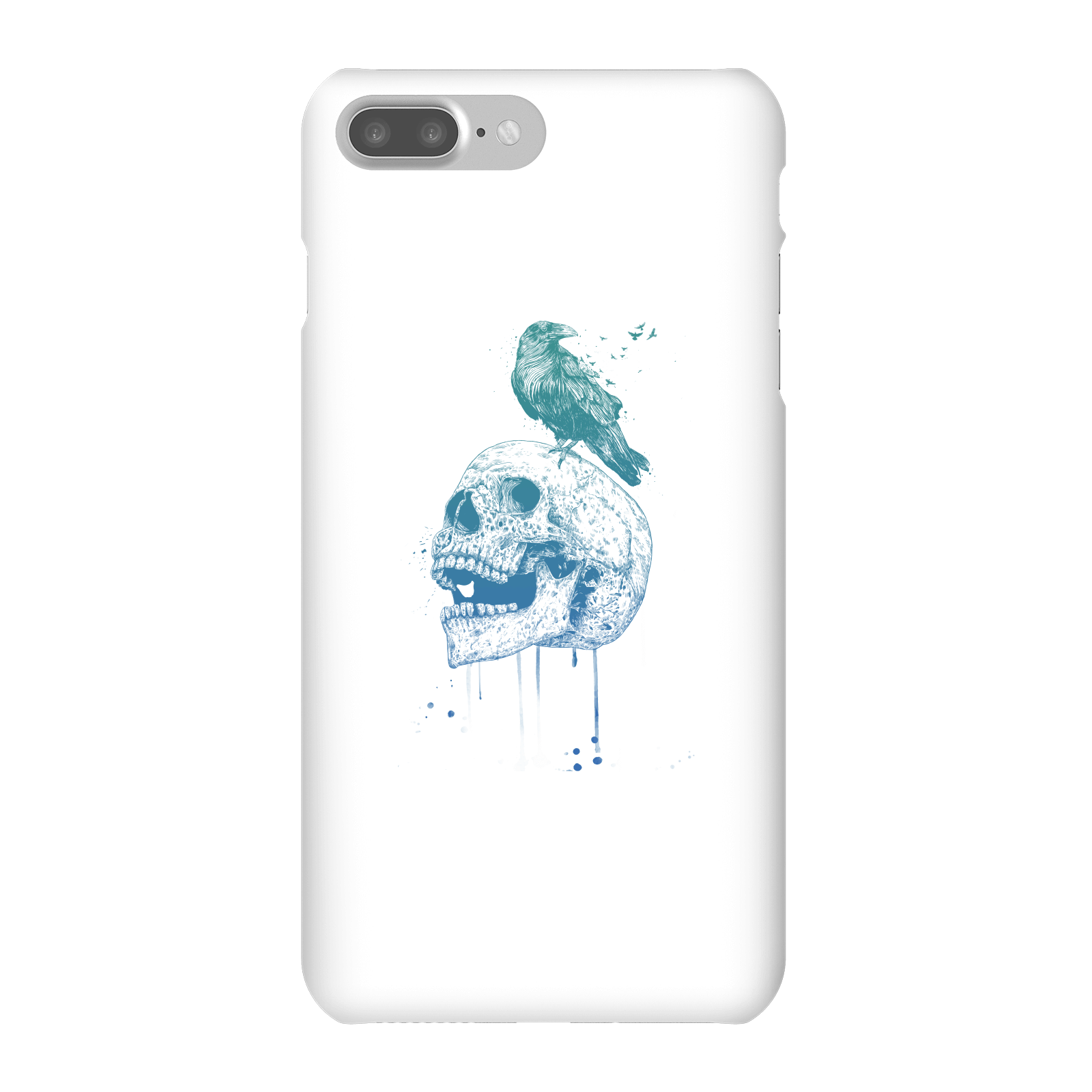 Balazs Solti Skull And Crow Phone Case for iPhone and Android - iPhone 7 Plus - Snap Case - Gloss