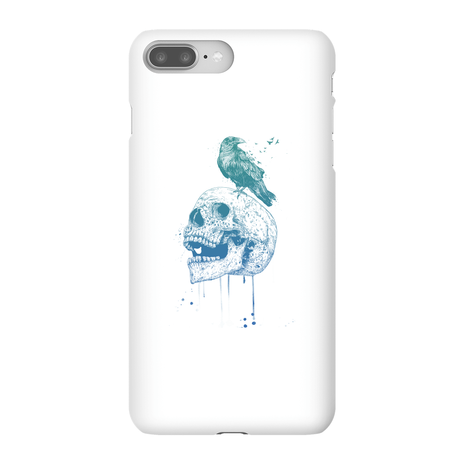 Balazs Solti Skull And Crow Phone Case for iPhone and Android - iPhone 8 Plus - Snap Case - Gloss