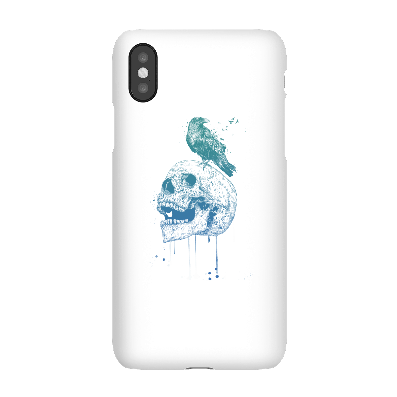 Balazs Solti Skull And Crow Phone Case for iPhone and Android - iPhone X - Snap Case - Gloss