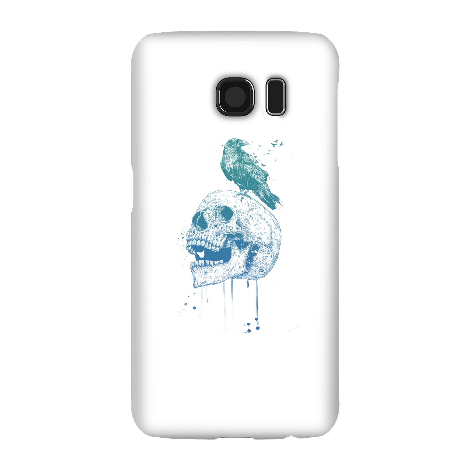 Balazs Solti Skull And Crow Phone Case for iPhone and Android - Samsung S6 - Snap Case - Gloss