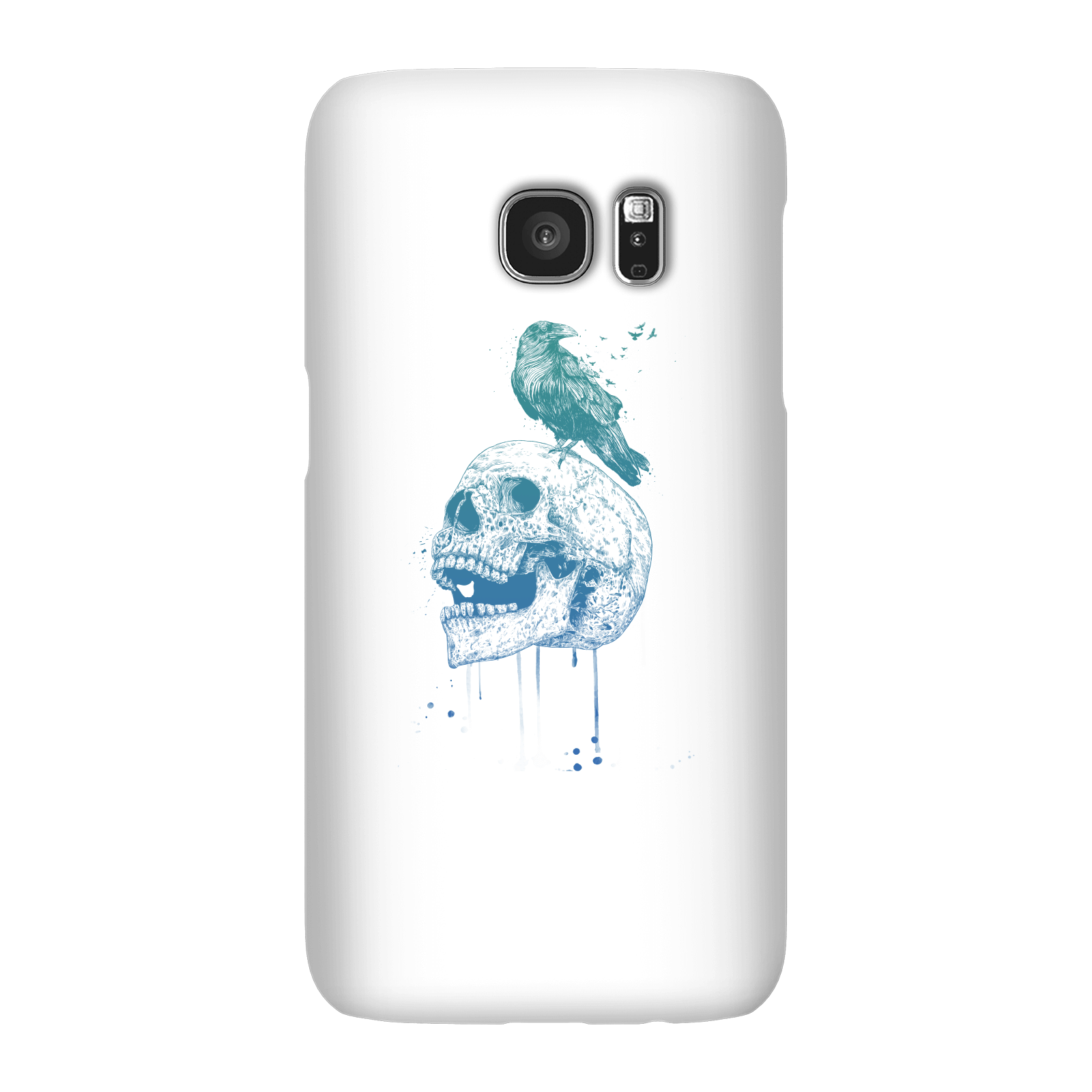 Balazs Solti Skull And Crow Phone Case for iPhone and Android - Samsung S7 - Snap Case - Gloss