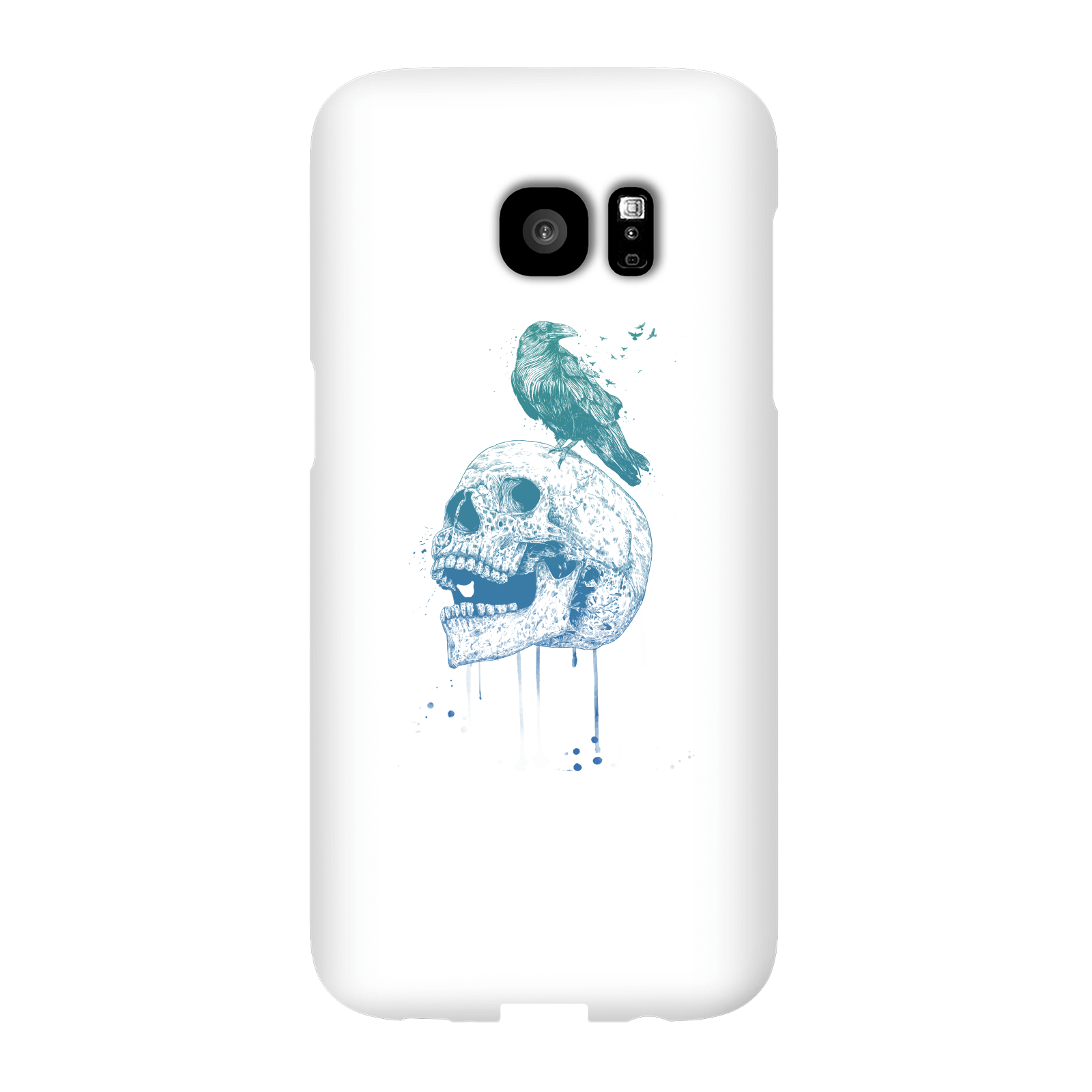 Balazs Solti Skull And Crow Phone Case for iPhone and Android - Samsung S7 Edge - Snap Case - Gloss
