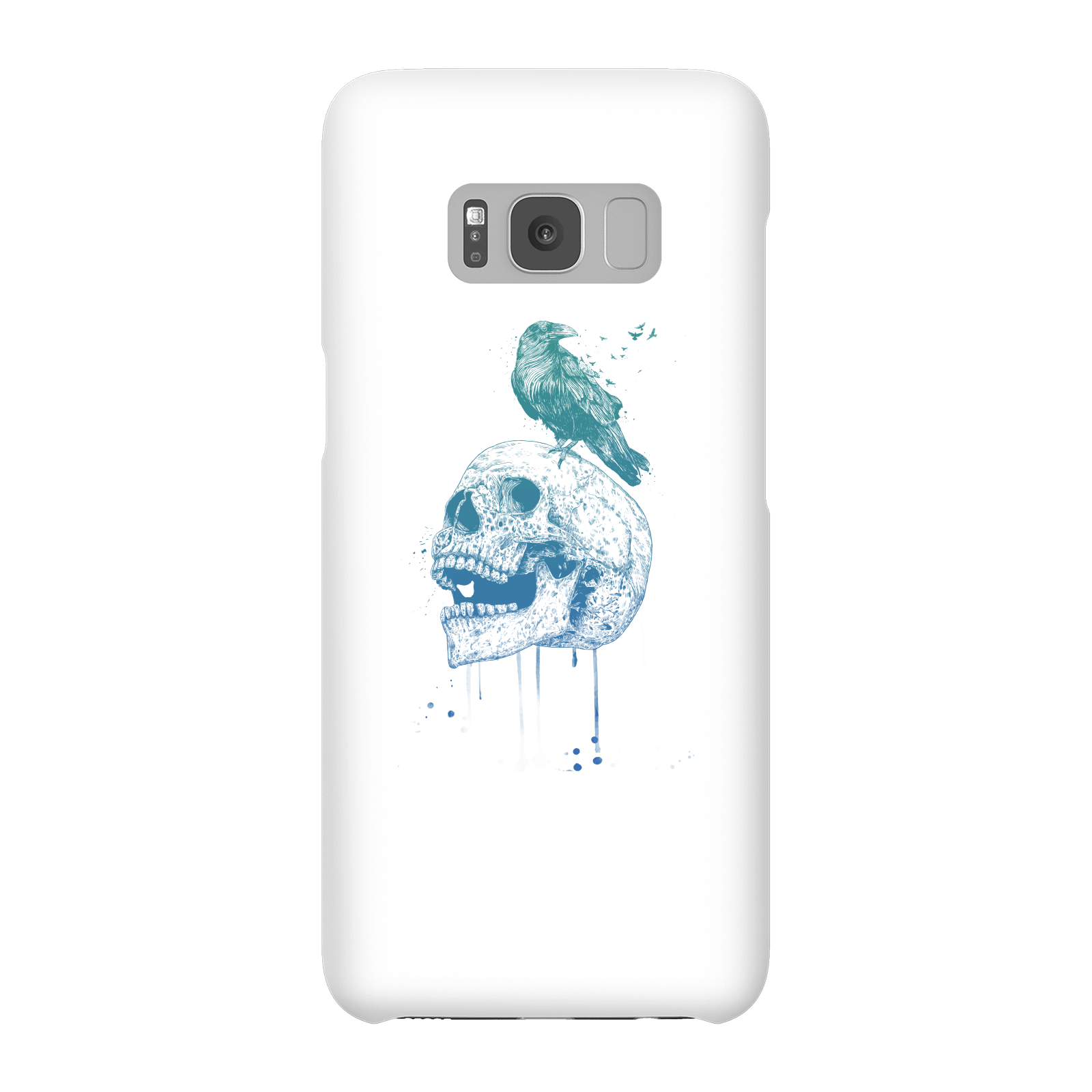 Balazs Solti Skull And Crow Phone Case for iPhone and Android - Samsung S8 - Snap Case - Gloss