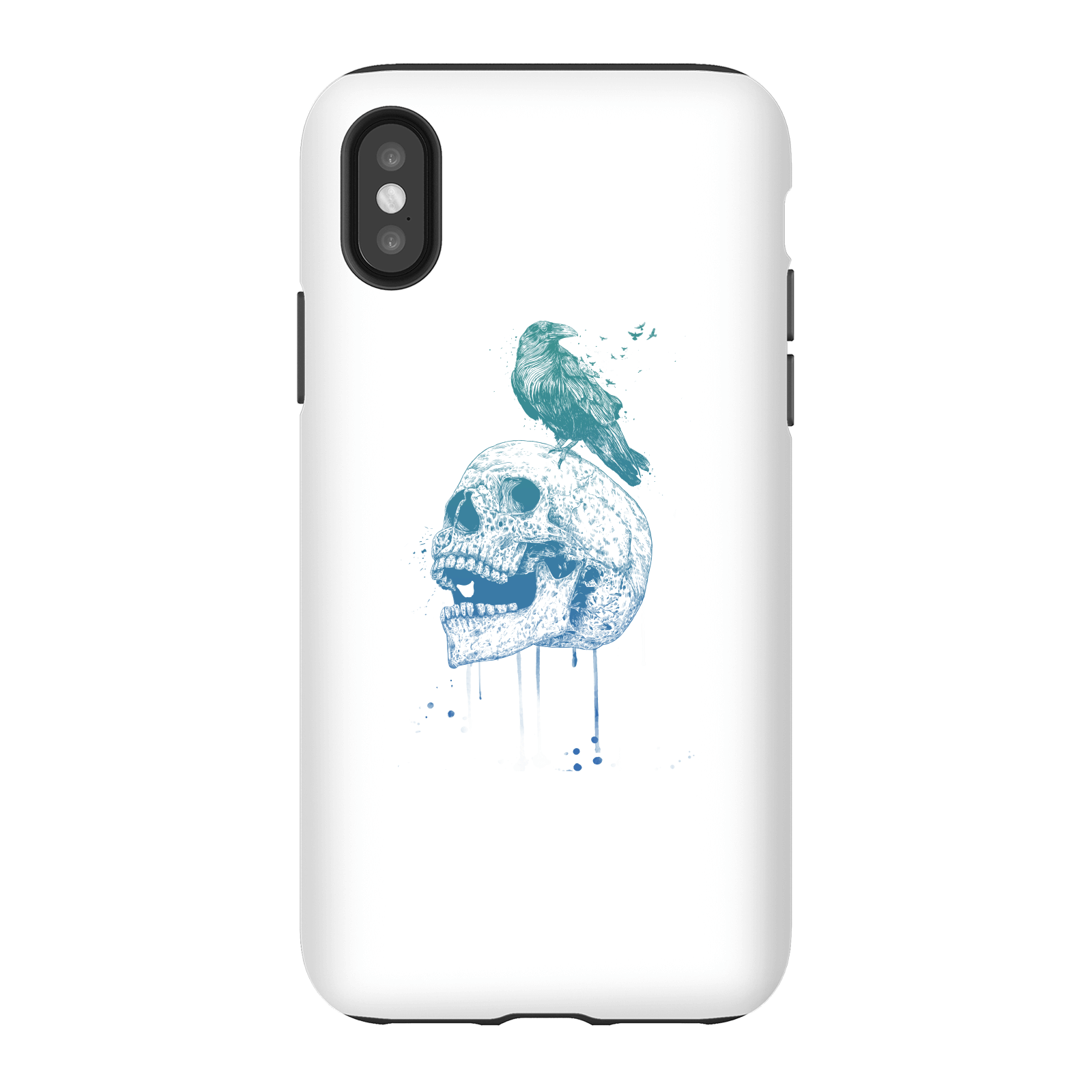Balazs Solti Skull And Crow Phone Case for iPhone and Android - iPhone X - Tough Case - Gloss