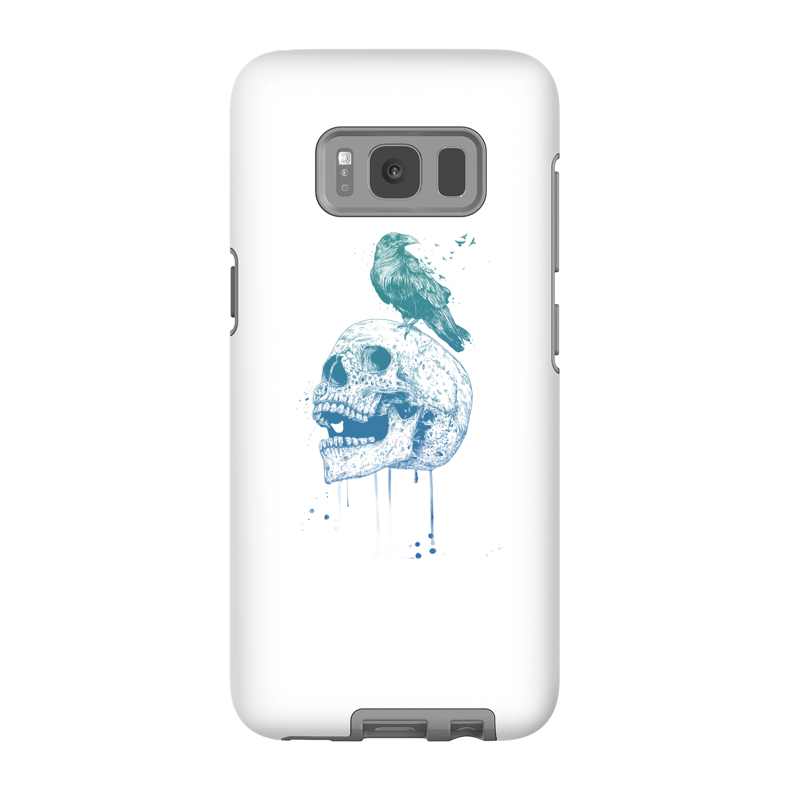 Balazs Solti Skull And Crow Phone Case for iPhone and Android - Samsung S8 - Tough Case - Gloss