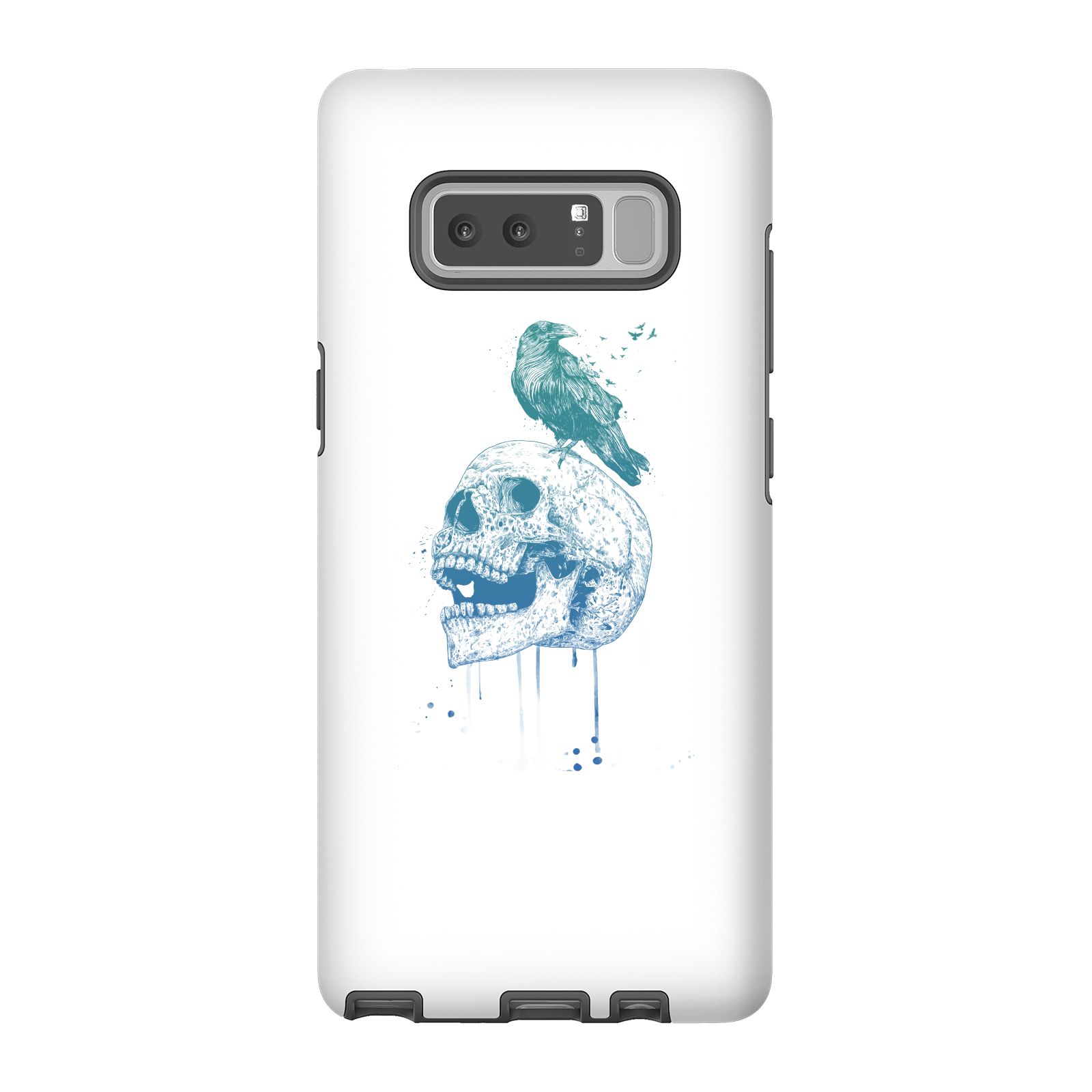 Balazs Solti Skull And Crow Phone Case for iPhone and Android - Samsung Note 8 - Tough Case - Gloss