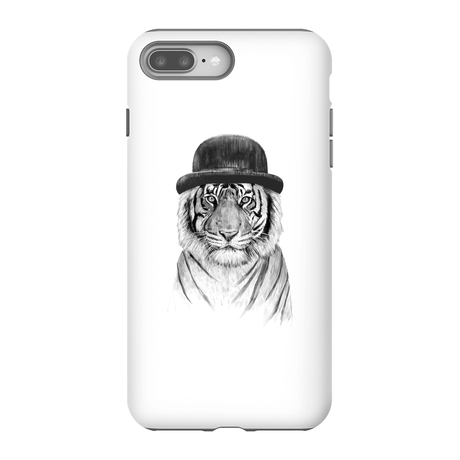 Balazs Solti Tiger In A Hat Phone Case for iPhone and Android - iPhone 8 Plus - Tough Case - Matte