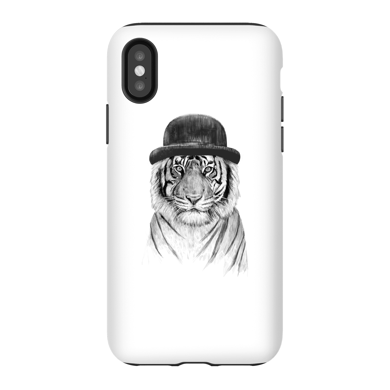 Balazs Solti Tiger In A Hat Phone Case for iPhone and Android - iPhone X - Tough Case - Matte