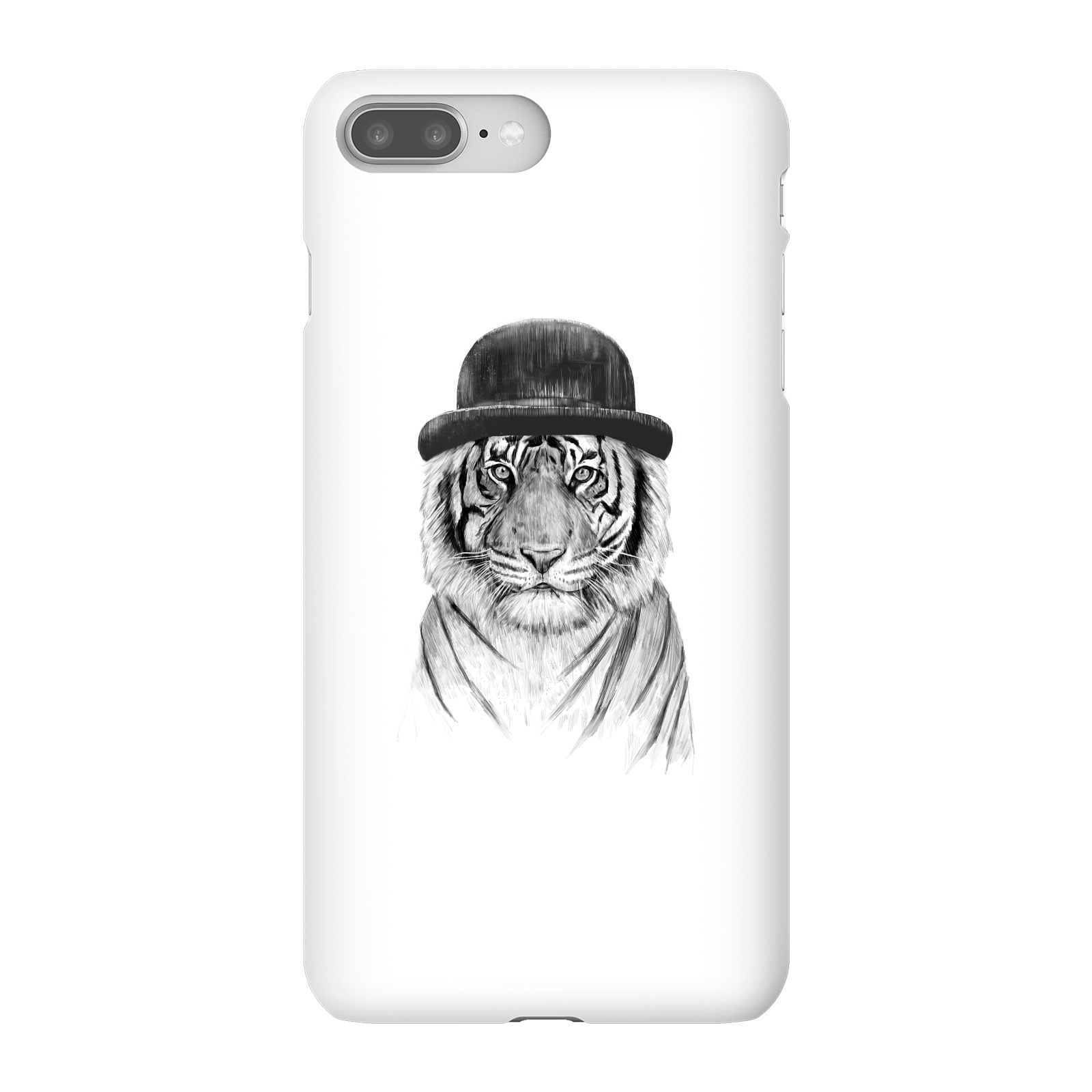 Balazs Solti Tiger In A Hat Phone Case for iPhone and Android - iPhone 8 Plus - Snap Case - Gloss
