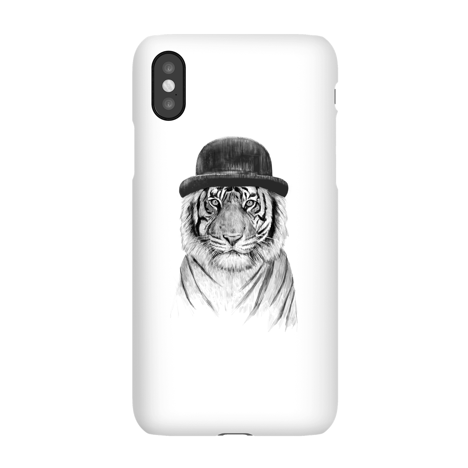 Balazs Solti Tiger In A Hat Phone Case for iPhone and Android - iPhone X - Snap Case - Gloss