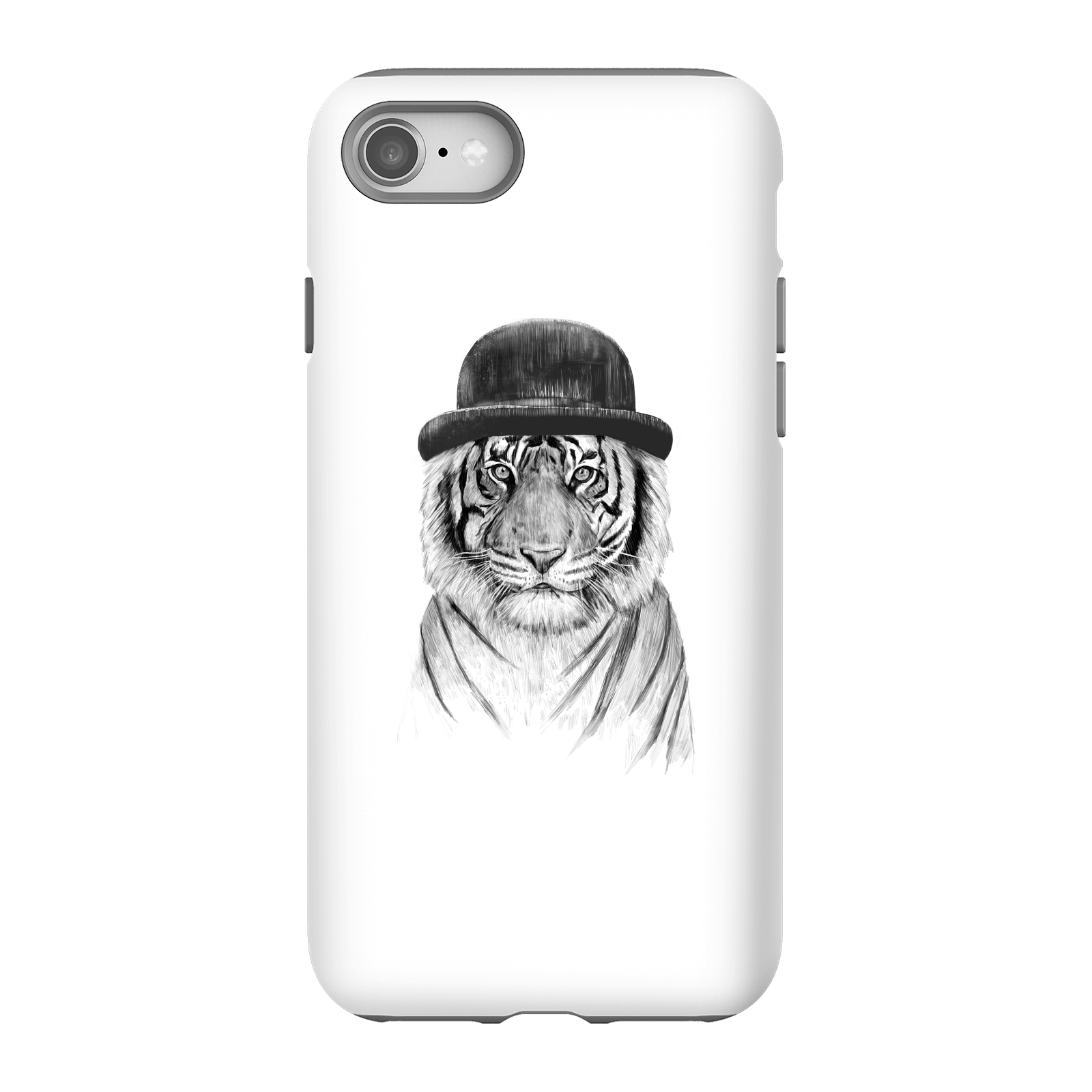 Balazs Solti Tiger In A Hat Phone Case for iPhone and Android - iPhone 8 - Tough Case - Gloss