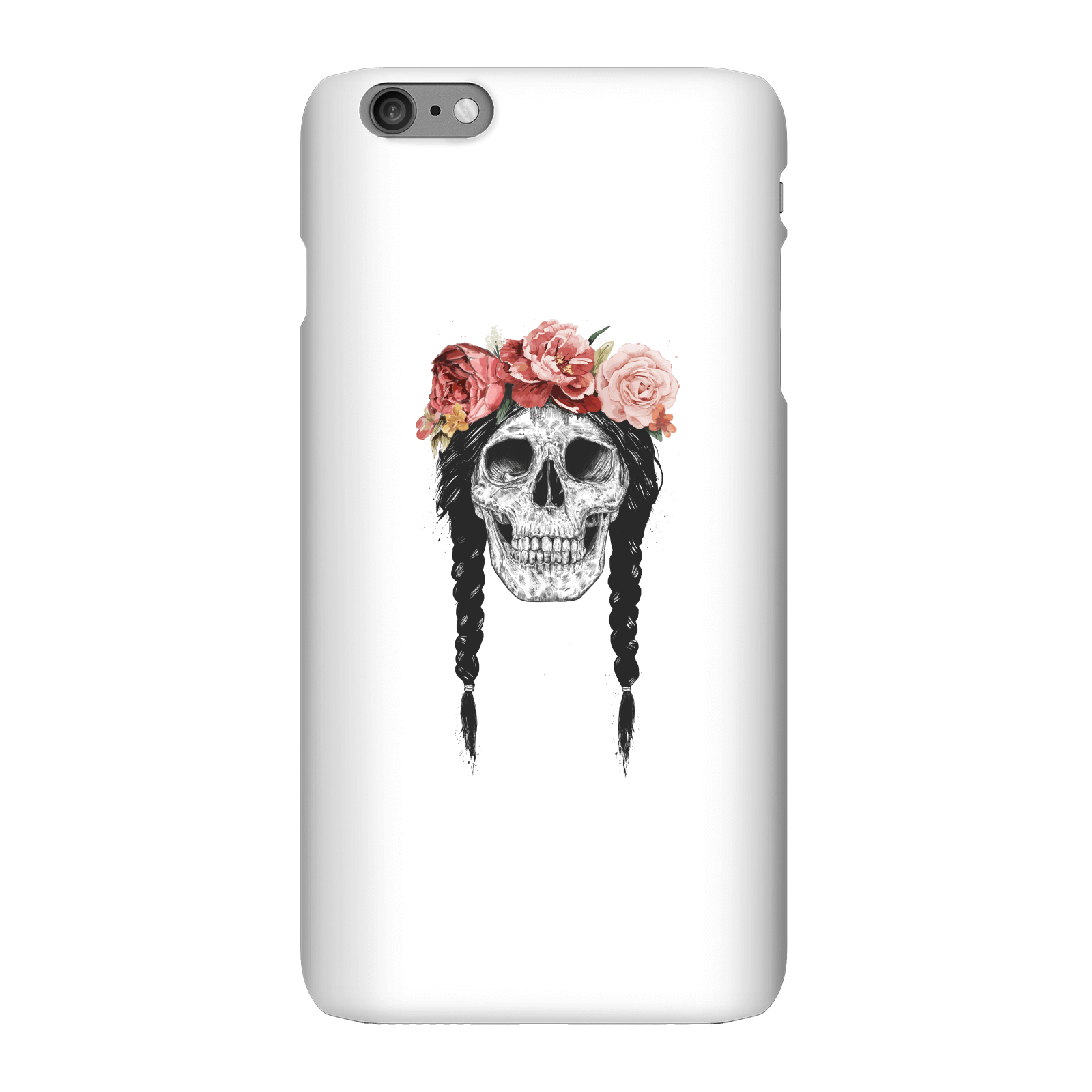 Balazs Solti Skull And Flowers Phone Case for iPhone and Android - iPhone 6 Plus - Snap Case - Matte