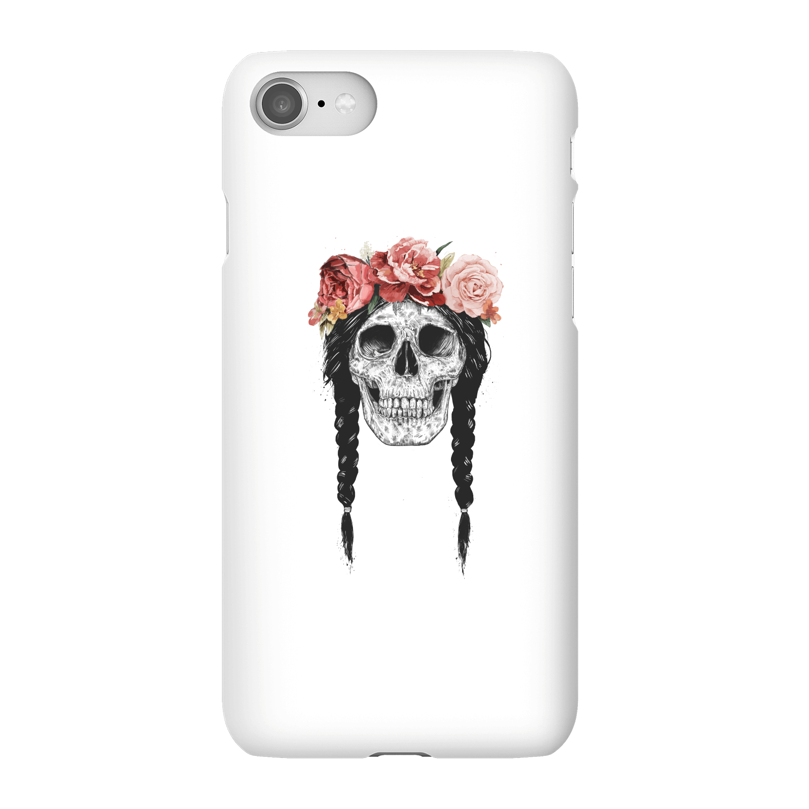 Balazs Solti Skull And Flowers Phone Case for iPhone and Android - iPhone 8 - Snap Case - Matte