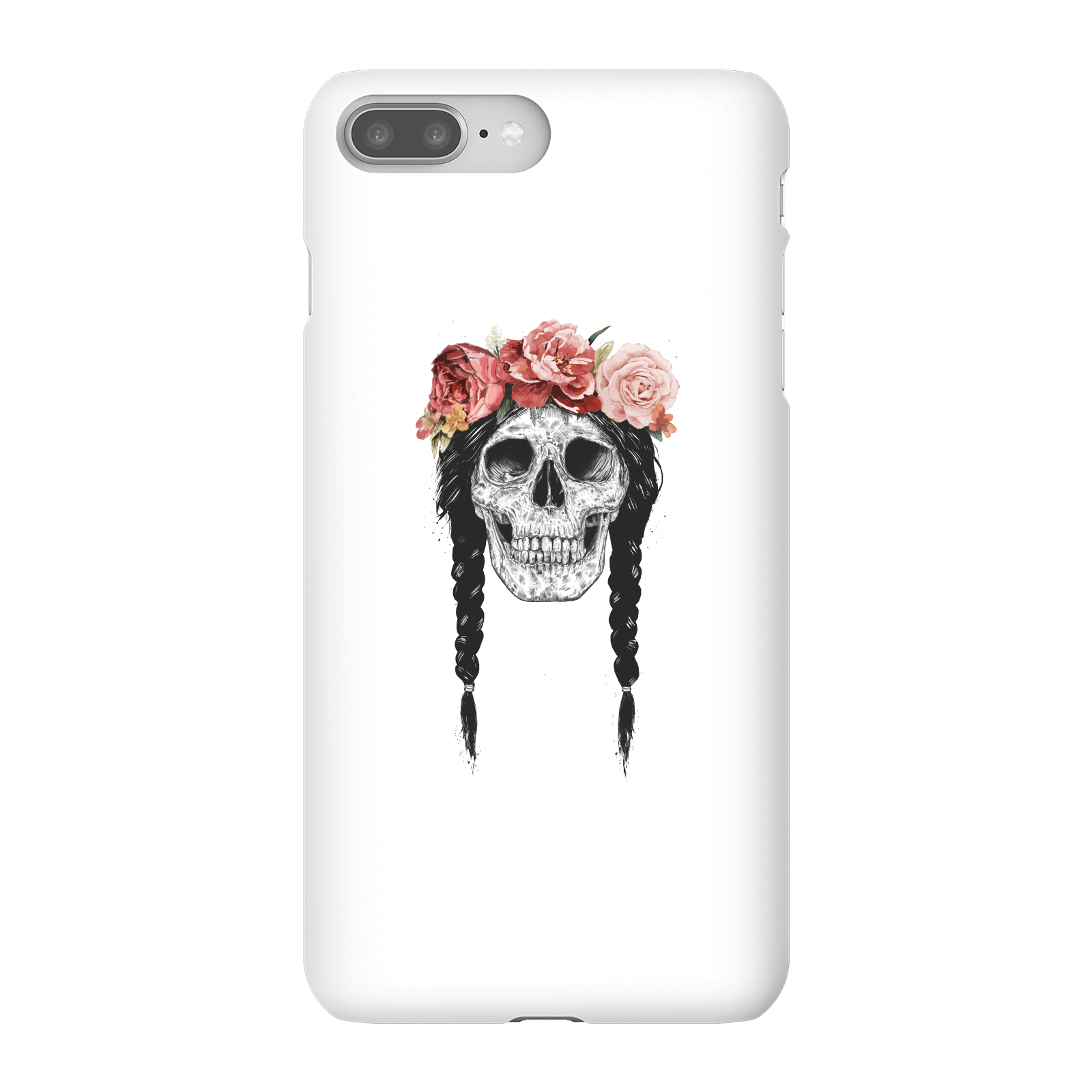 Balazs Solti Skull And Flowers Phone Case for iPhone and Android - iPhone 8 Plus - Snap Case - Matte