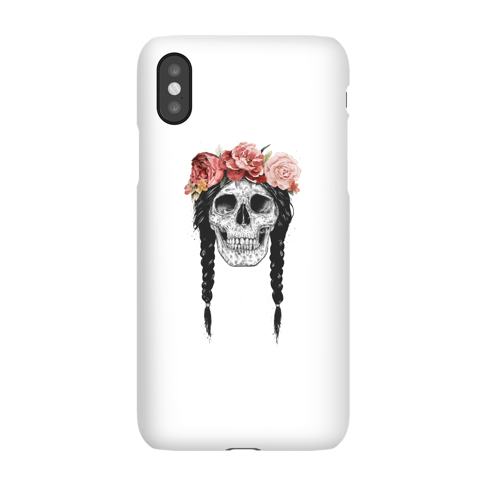 Balazs Solti Skull And Flowers Phone Case for iPhone and Android - iPhone X - Snap Case - Matte