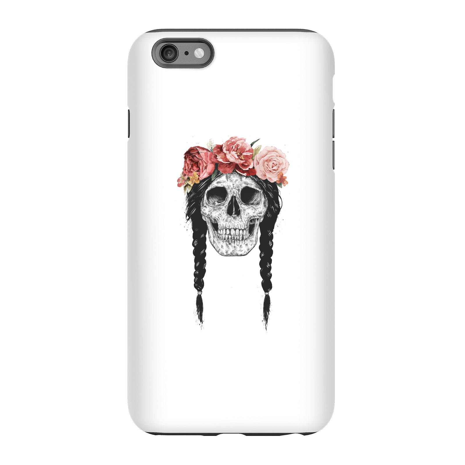 Balazs Solti Skull And Flowers Phone Case for iPhone and Android - iPhone 6 Plus - Tough Case - Matte